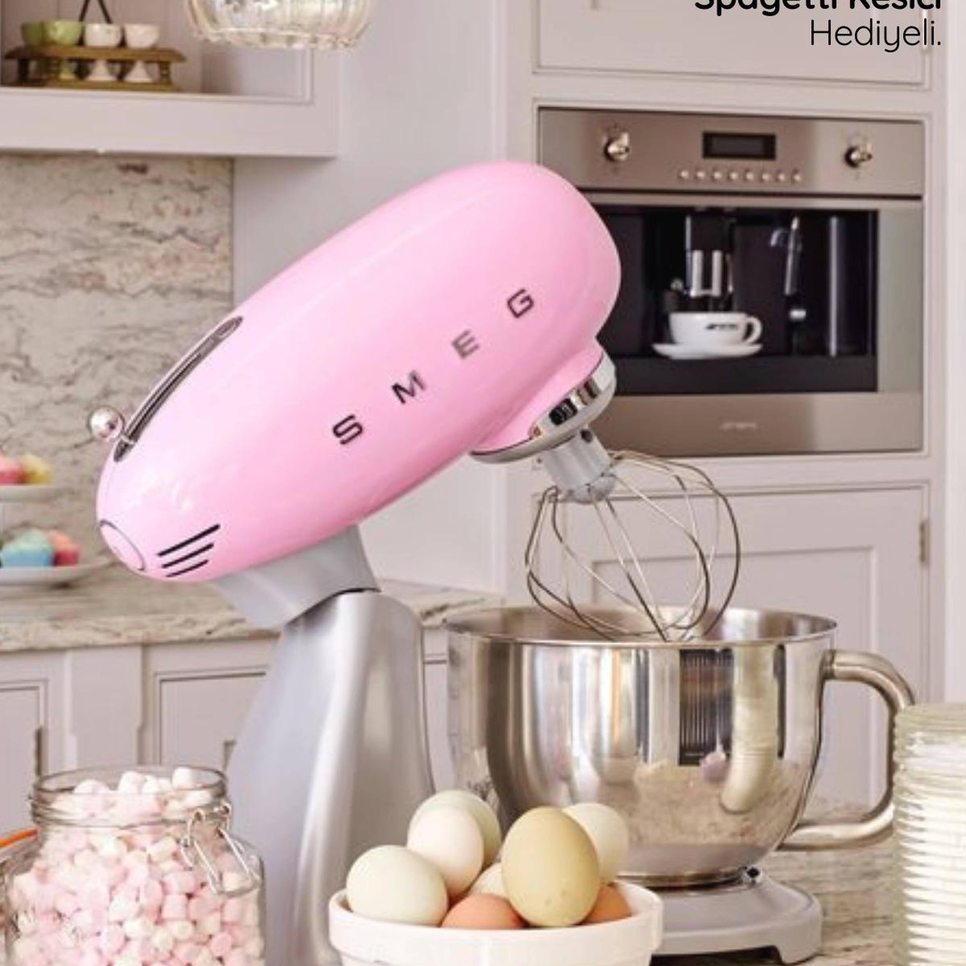 Smeg 50's Style Retro Pembe Stand Mikser Smf02pkeu