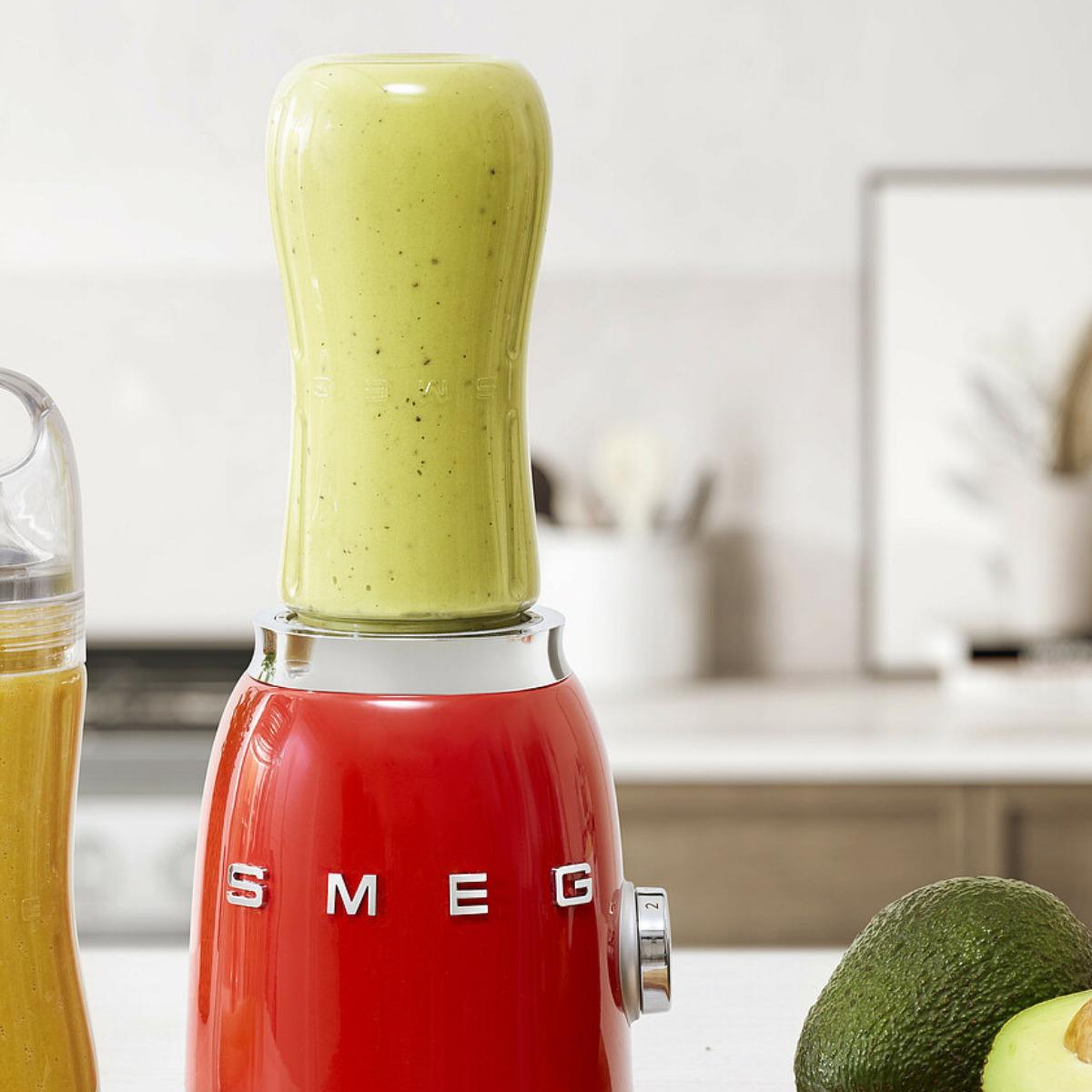 Smeg 50's Style Retro Smoothie Blender Red Pbf01rdeu - Double Bottle