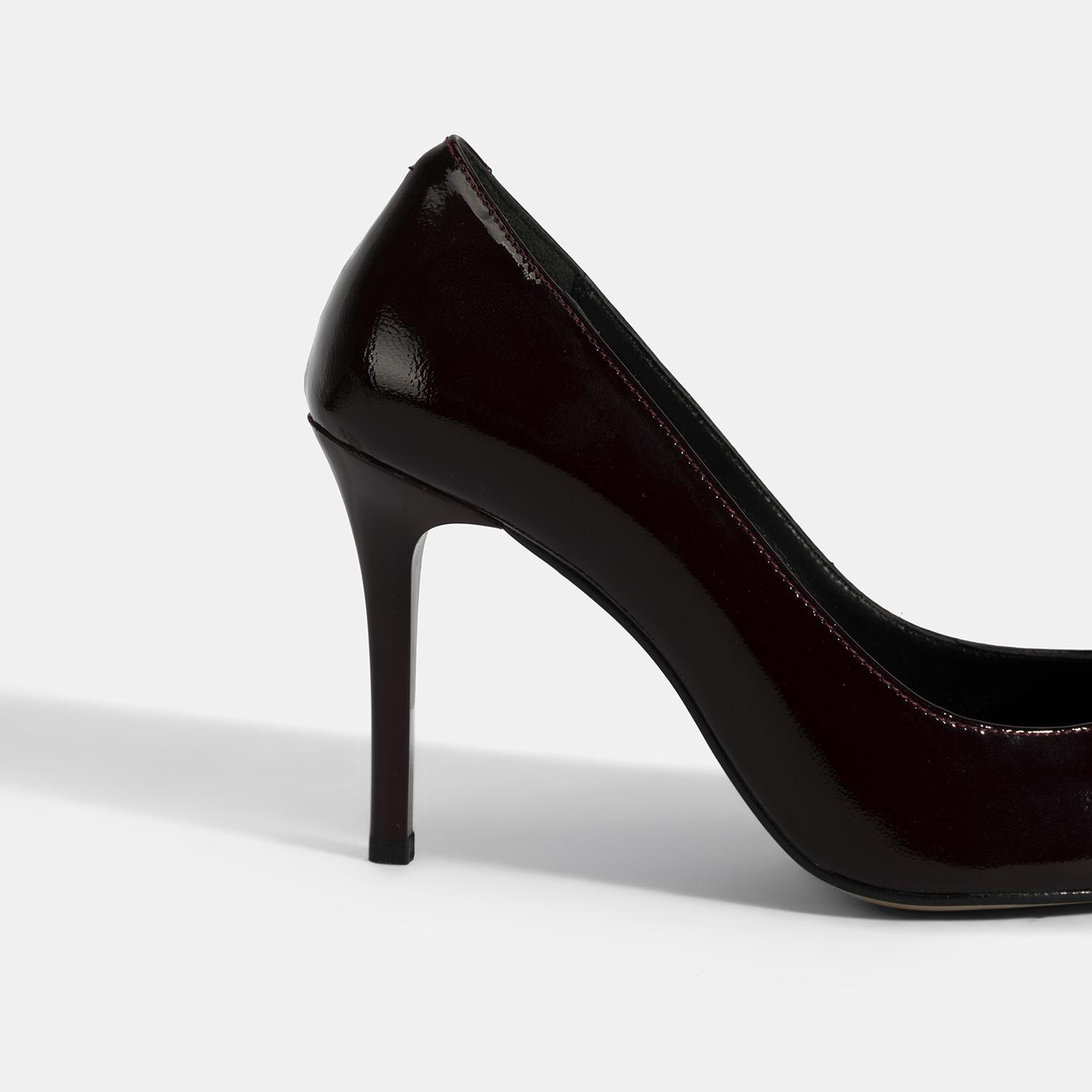 Kadın Bordo Deri Stiletto