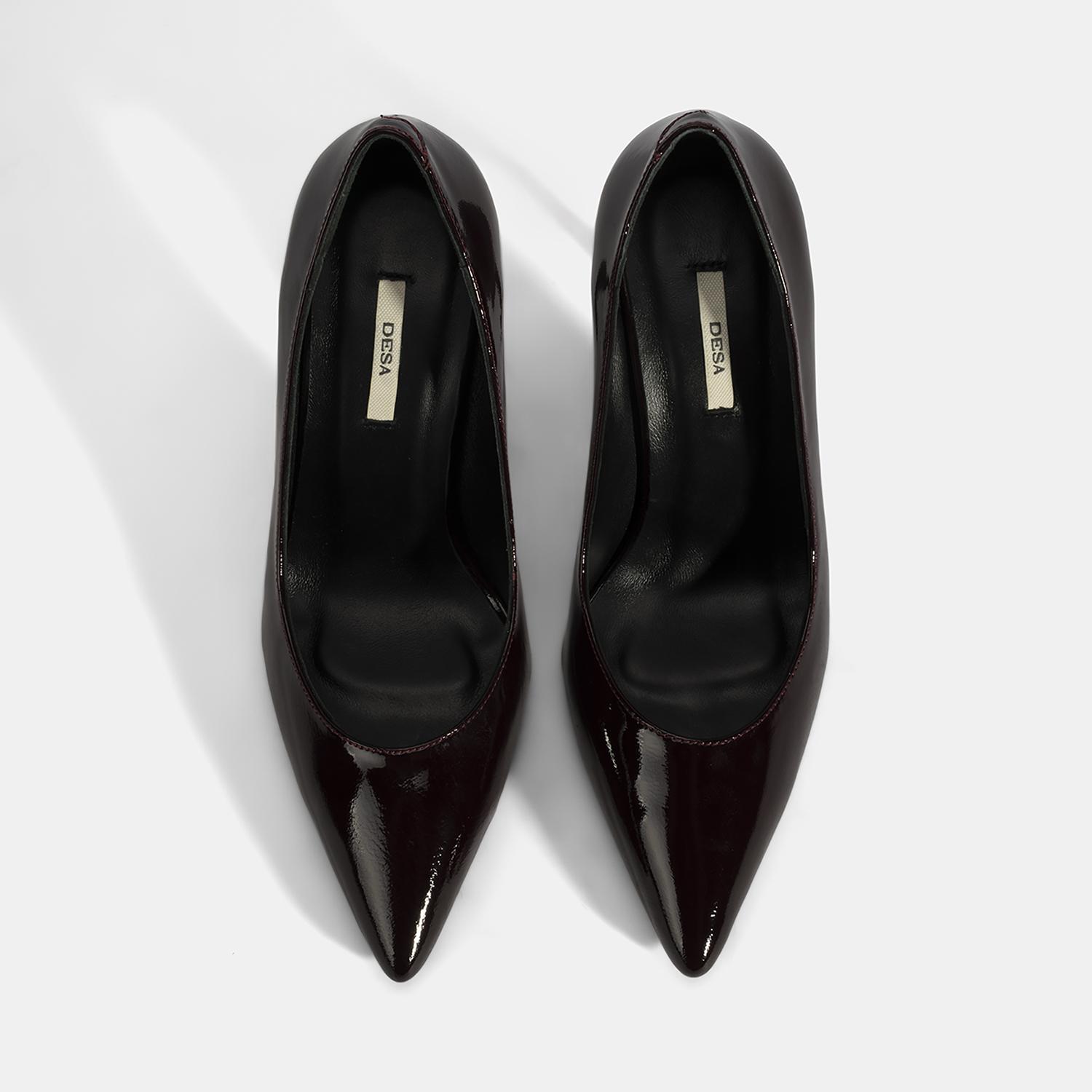 Kadın Bordo Deri Stiletto