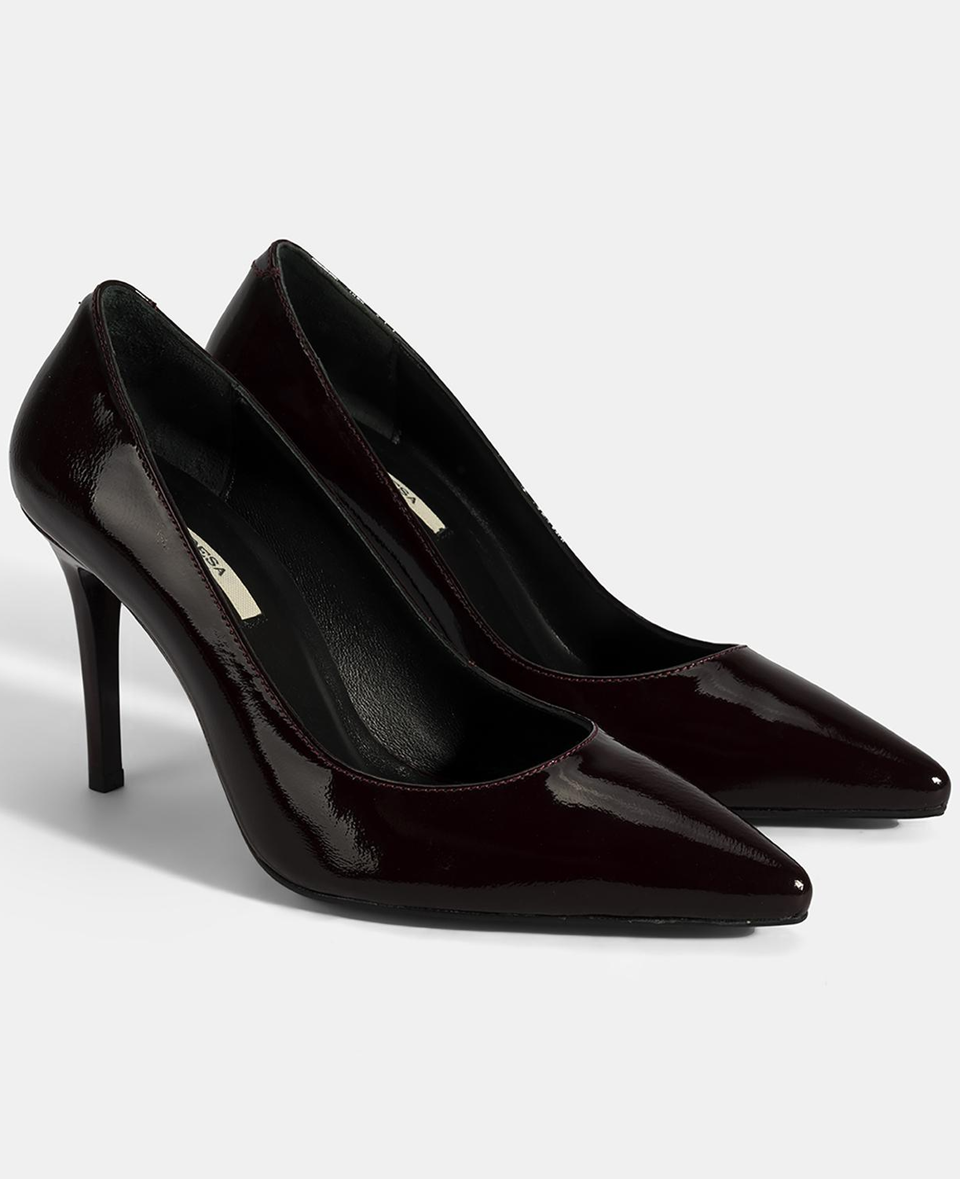 Kadın Bordo Deri Stiletto