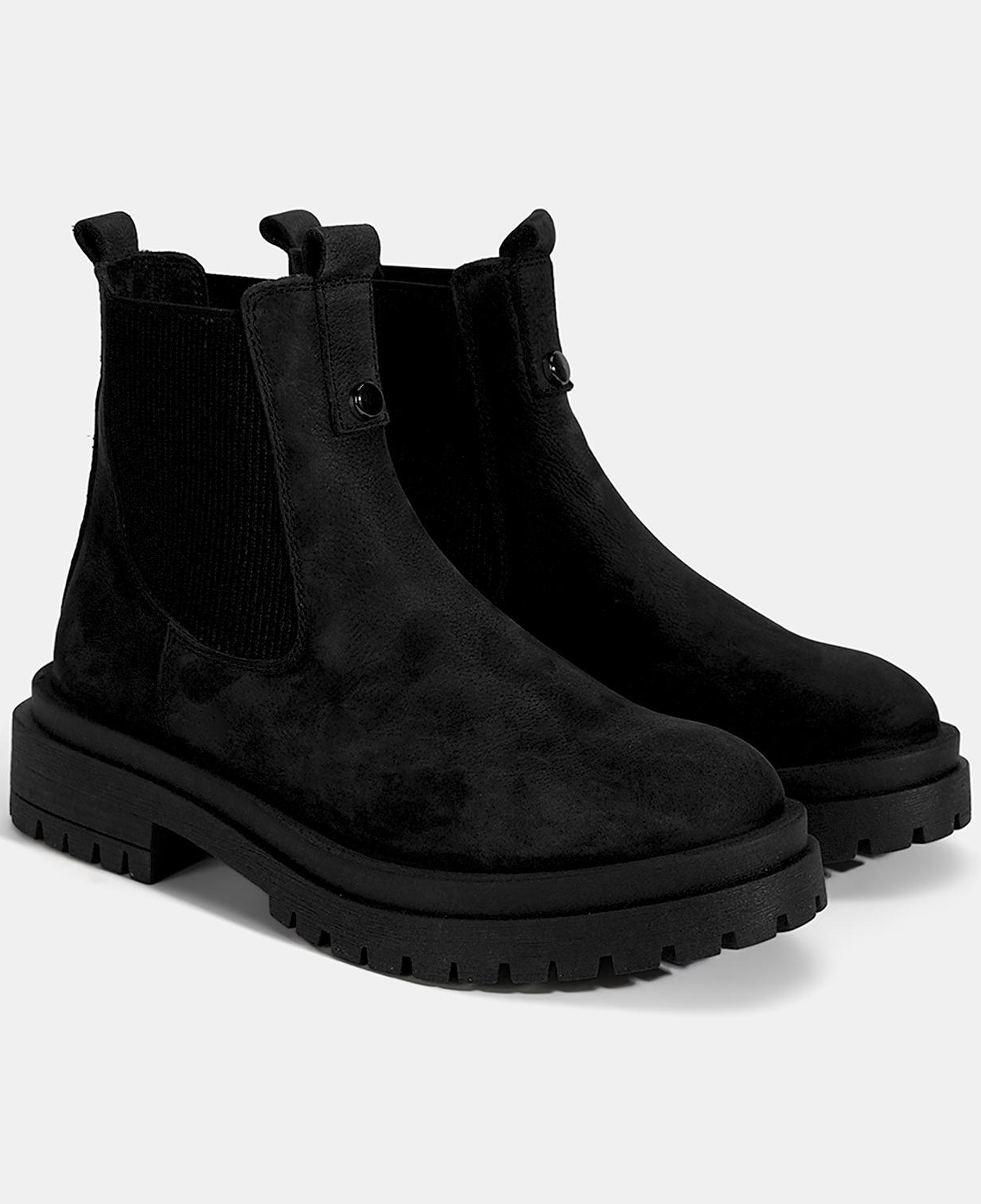 Kadın Siyah Nubuk Deri Chelsea Bot