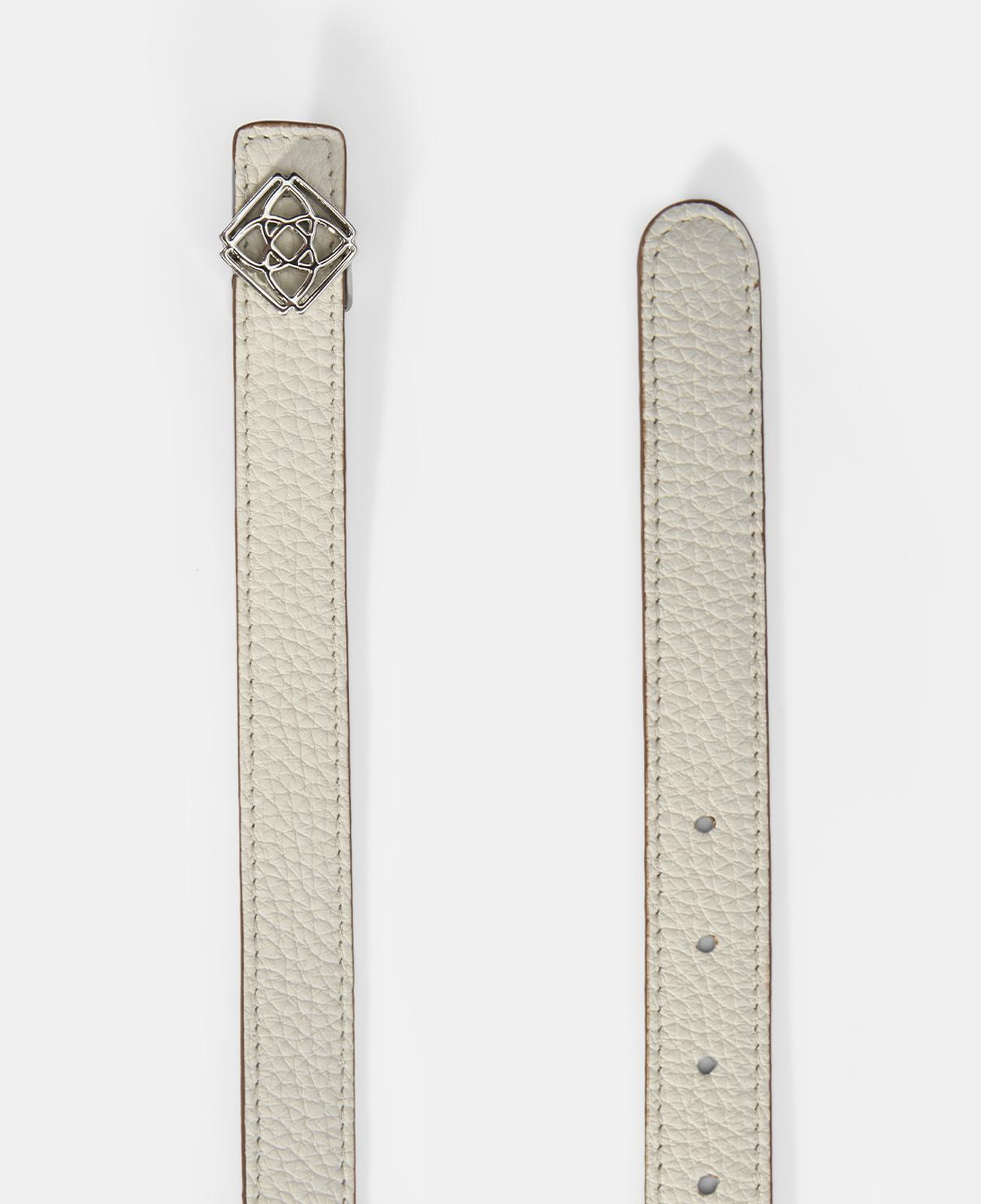 Kadın Beyaz / Konyak Çift Taraflı Deri Kemer