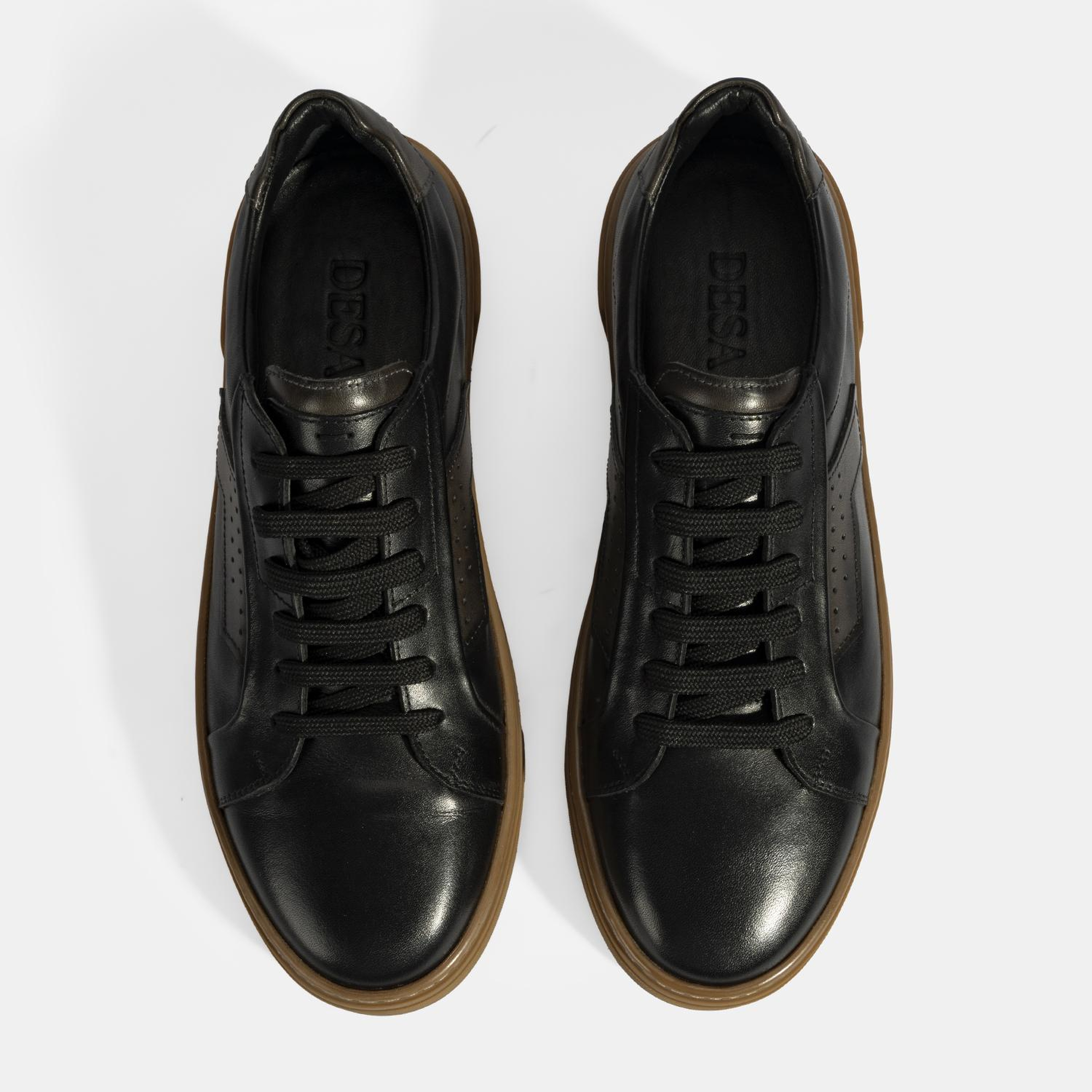 Erkek Siyah Bağcıklı Deri Günlük Ayakkabı