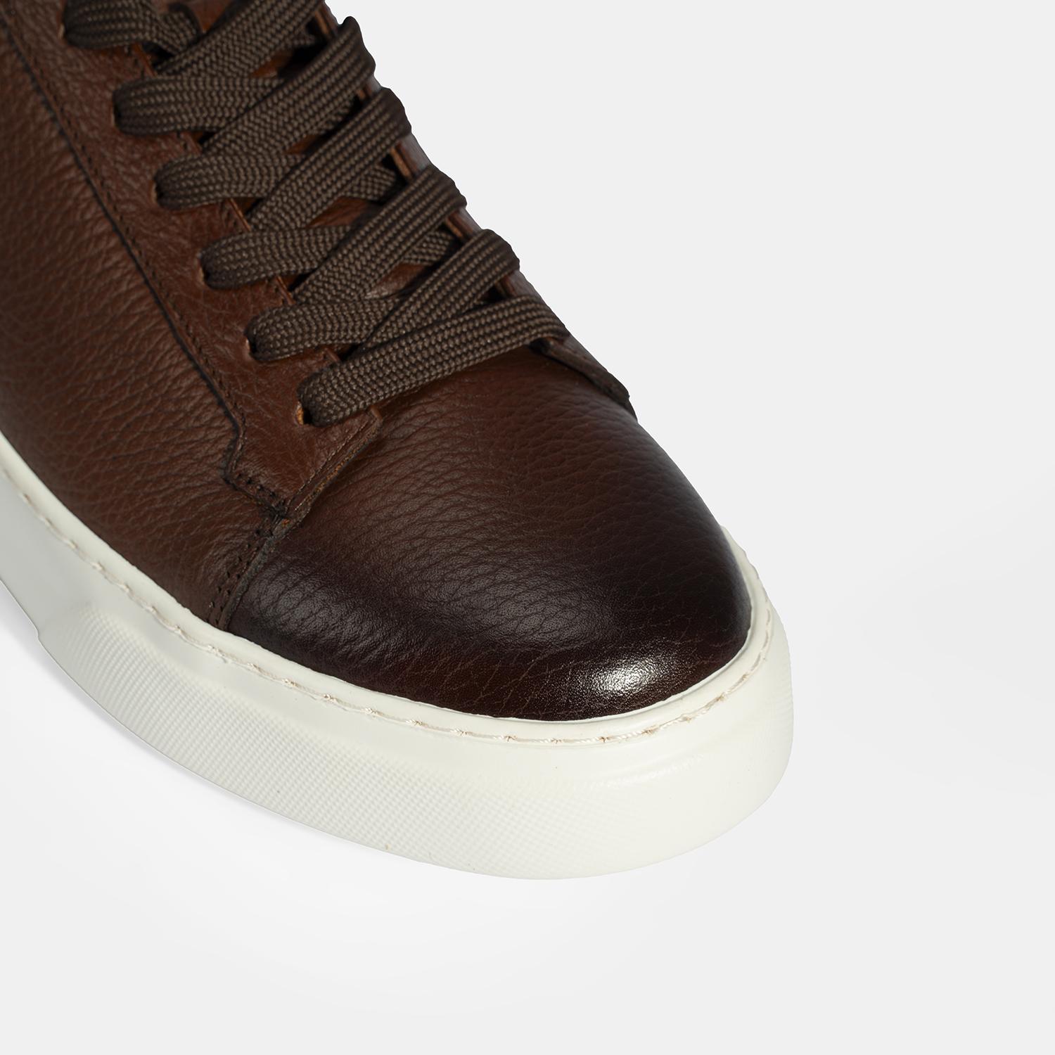 Erkek Taba Bağcıklı Deri Günlük Ayakkabı