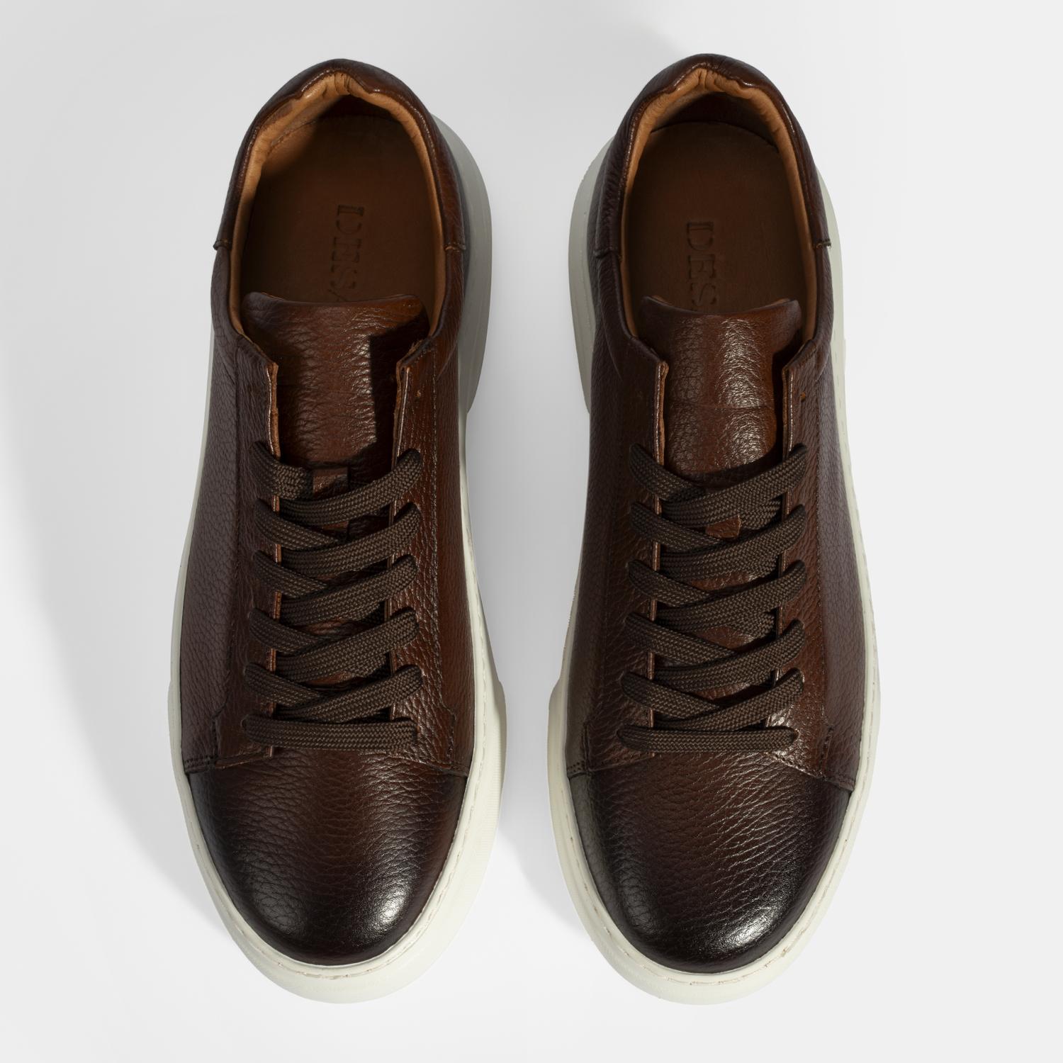 Erkek Taba Bağcıklı Deri Günlük Ayakkabı