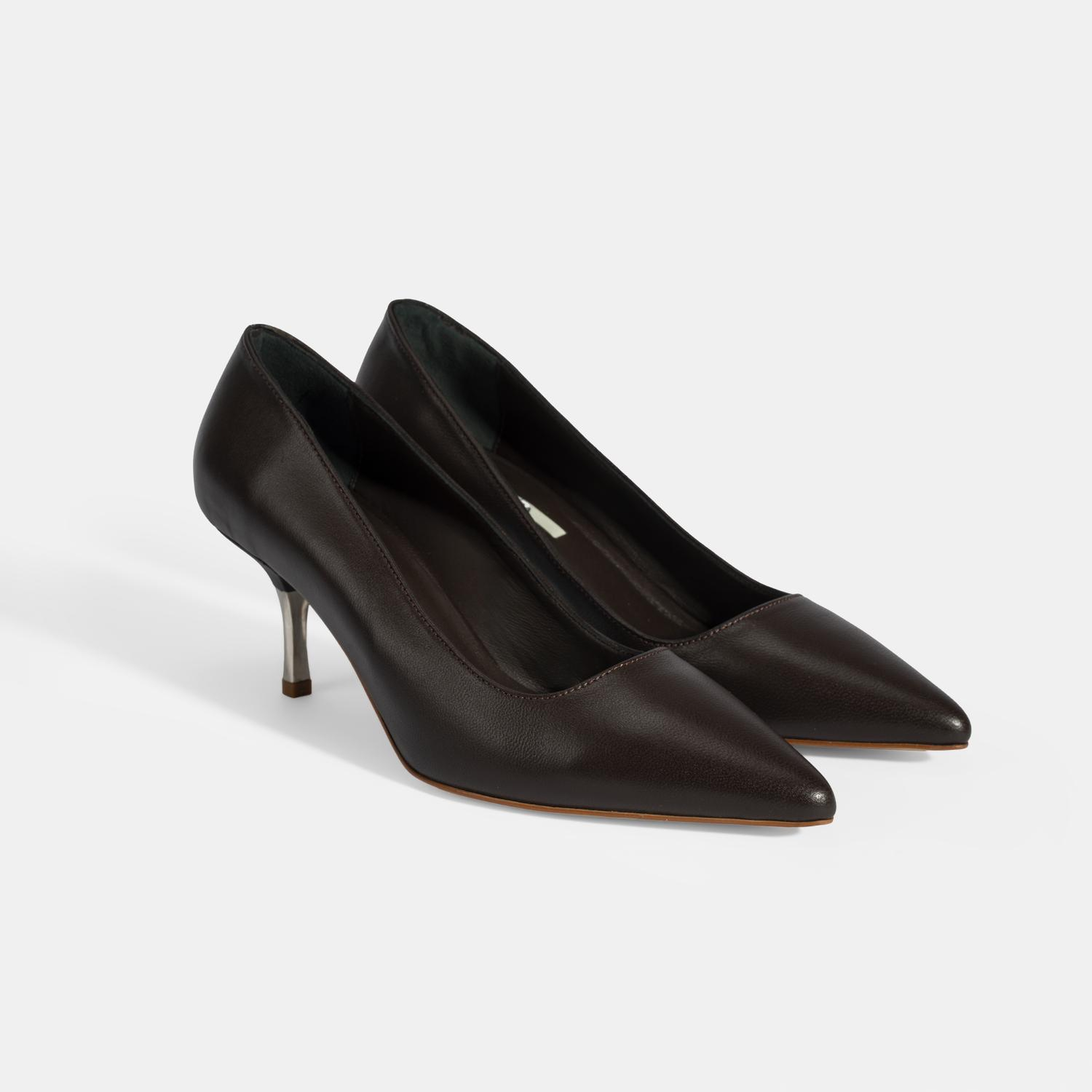 Kadın Kahve Deri Stiletto