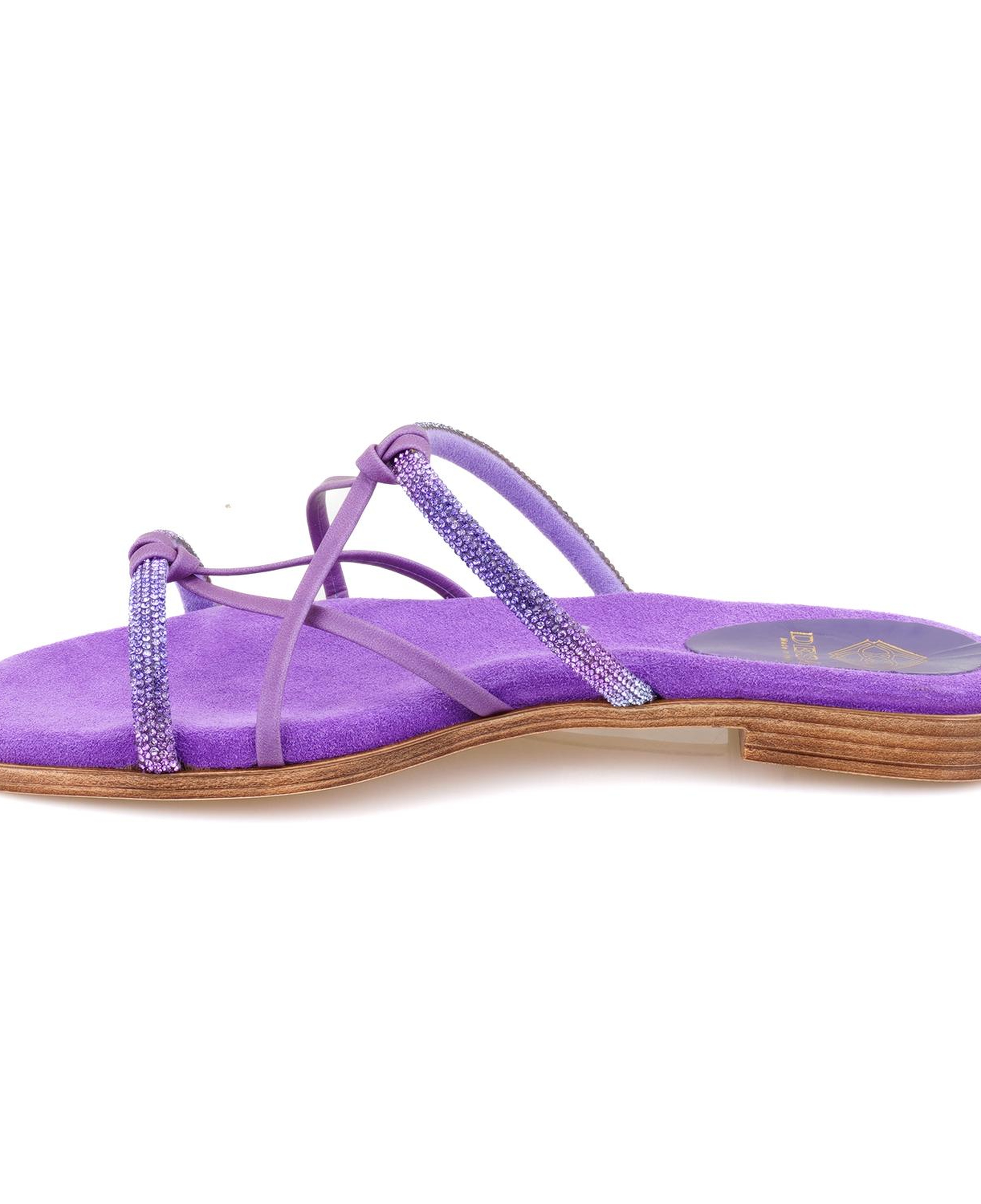 Kadın Mor Parlak Taşlı Terlik