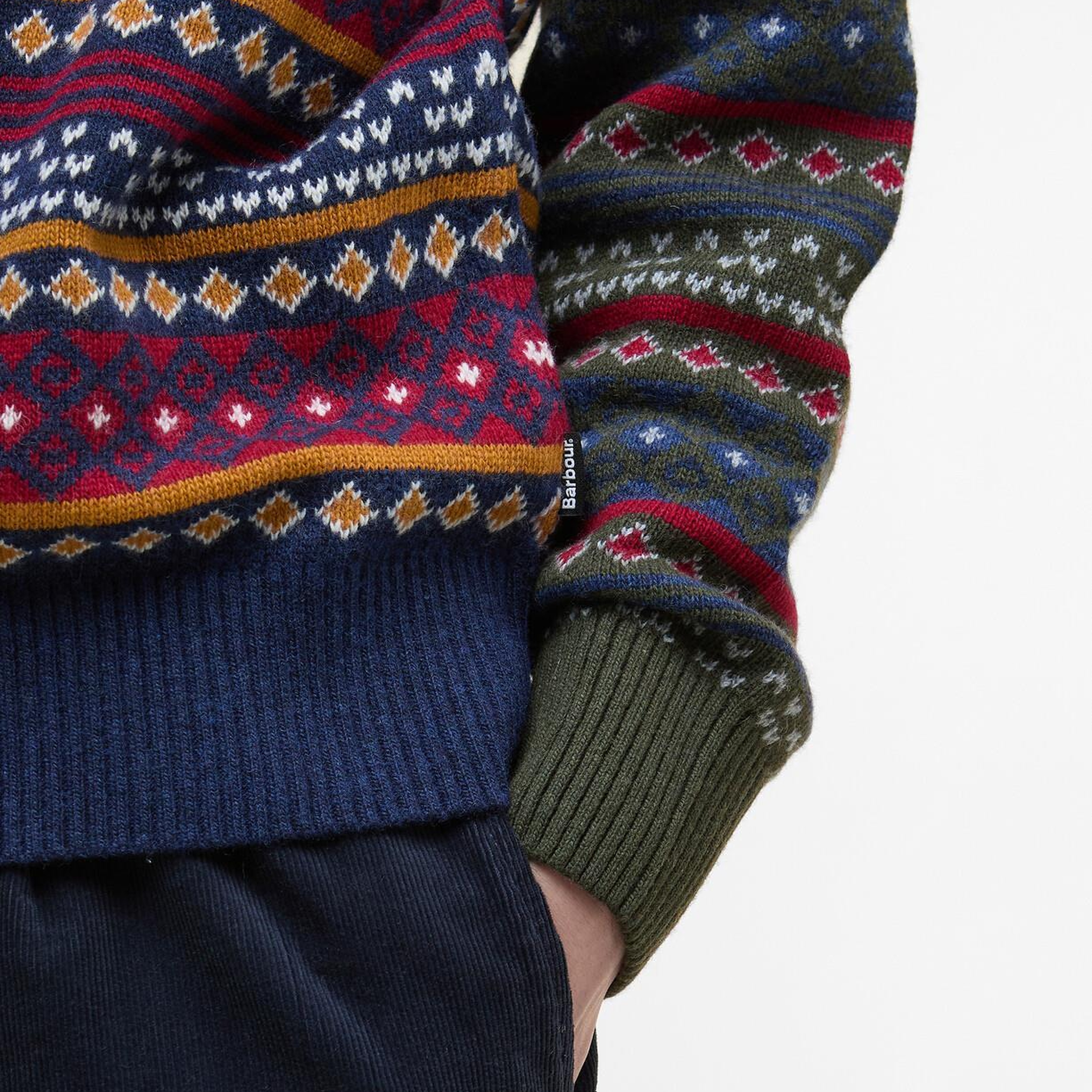 Barbour Patchwork Fair Isle Crew Neck Kazak