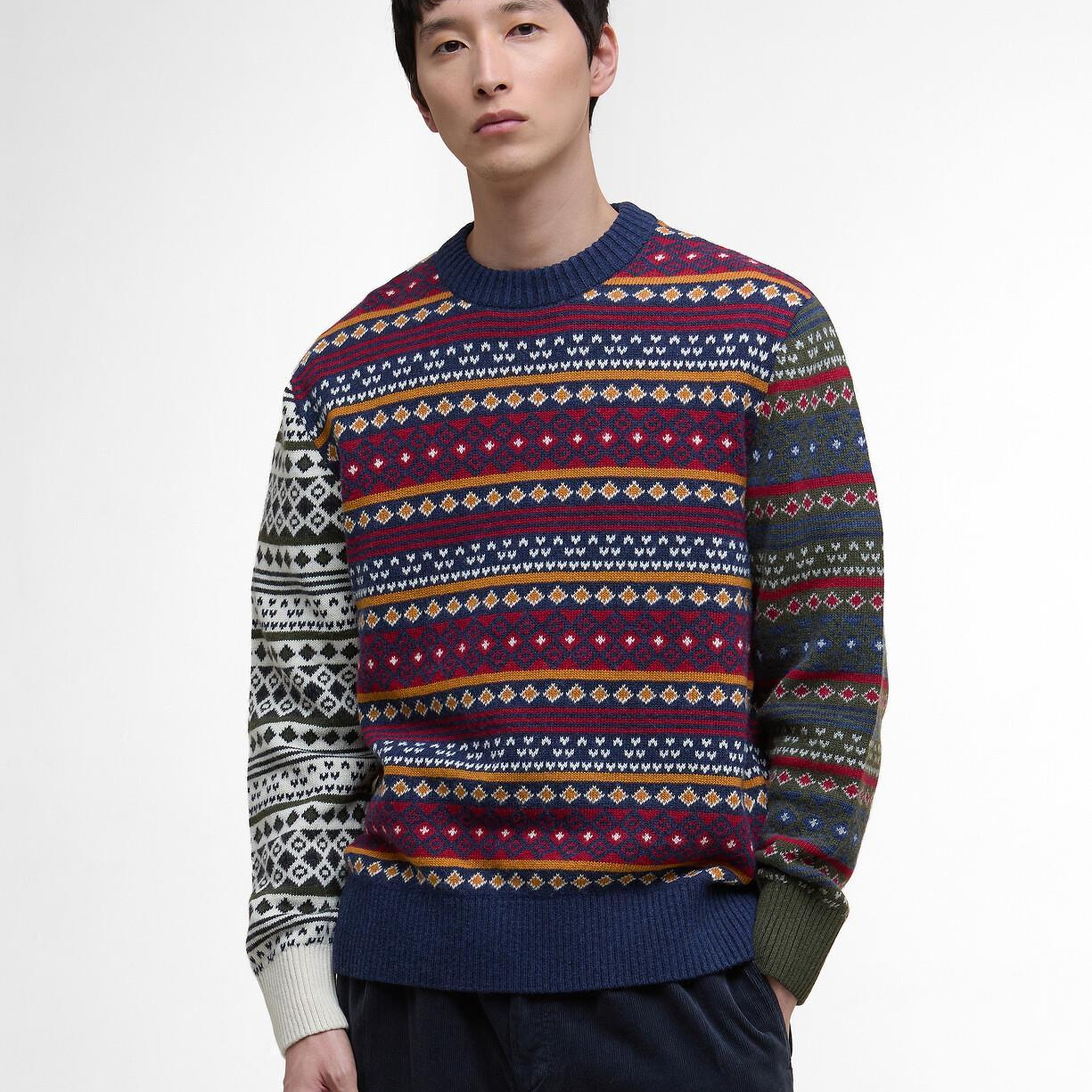 Barbour Patchwork Fair Isle Crew Neck Kazak