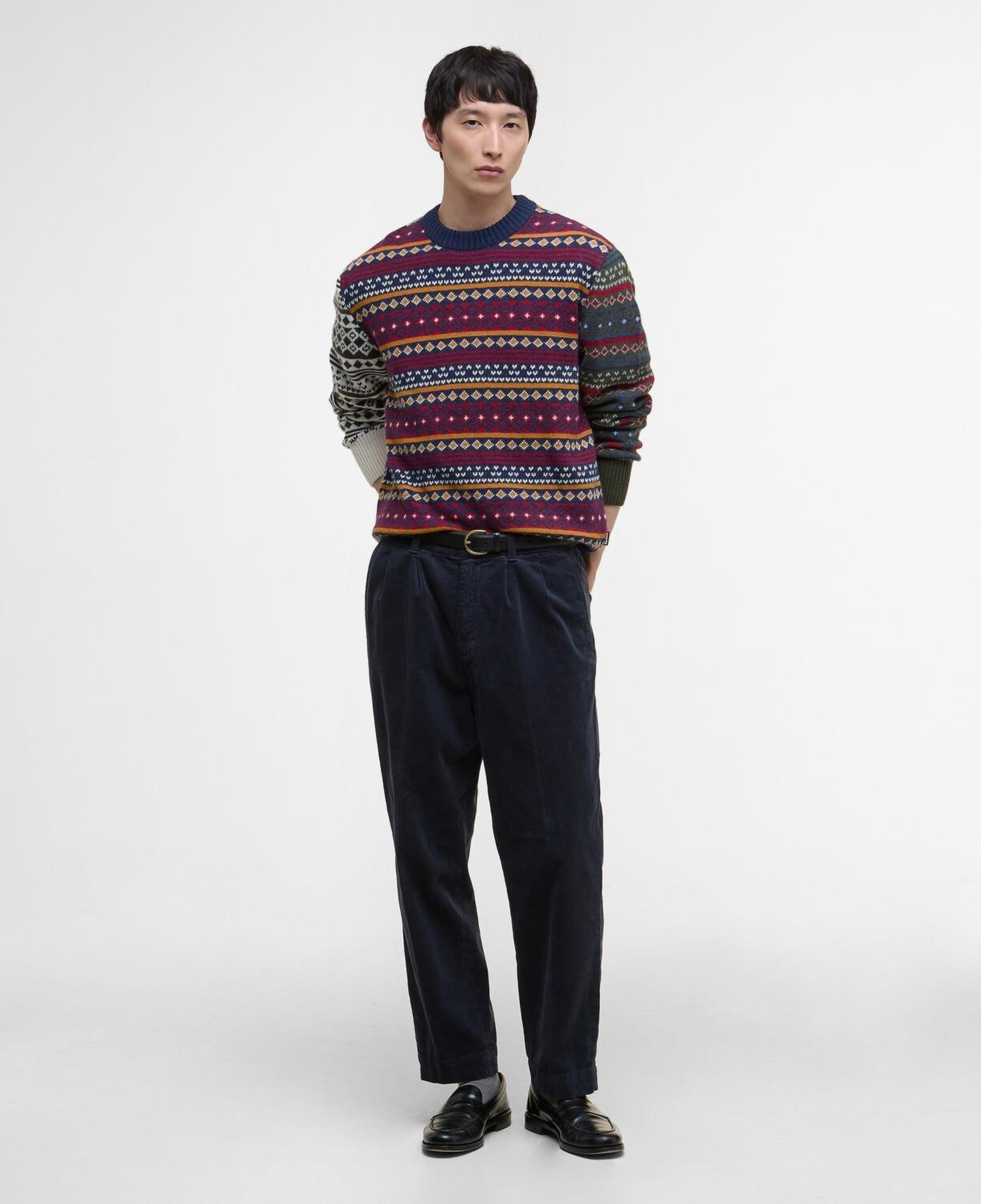 Barbour Patchwork Fair Isle Crew Neck Kazak