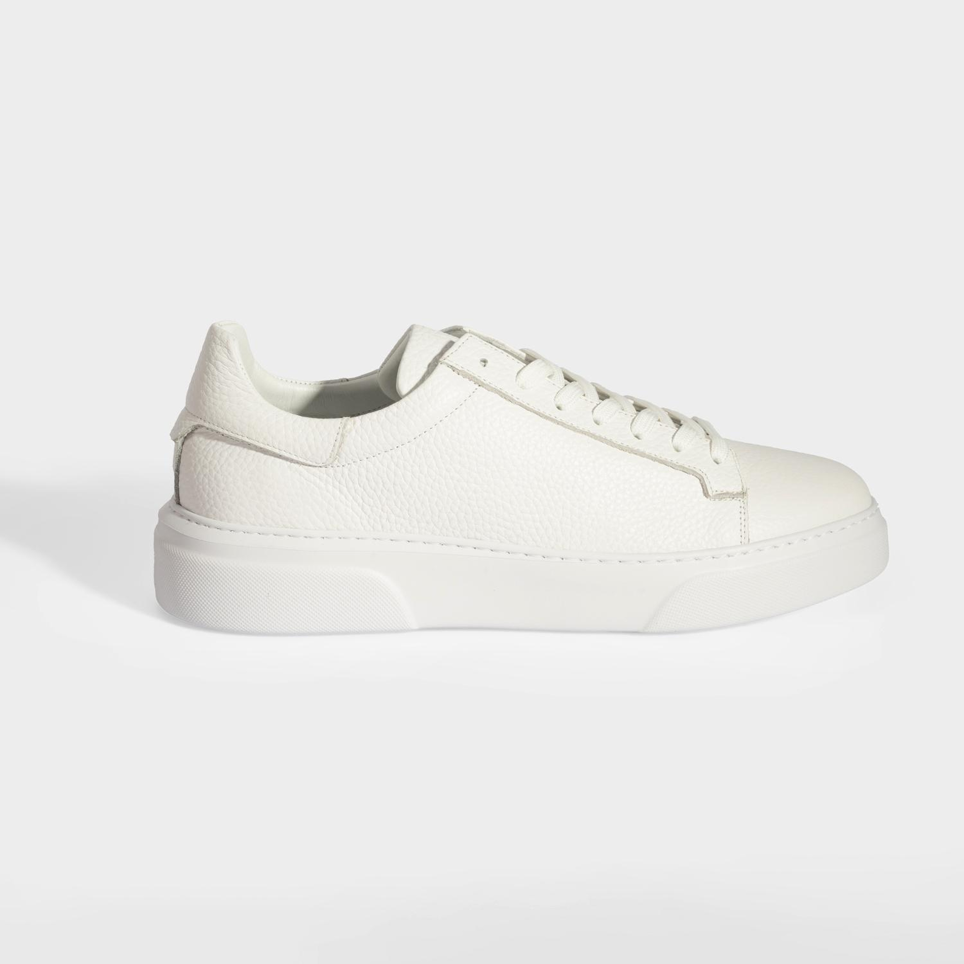 Erkek Beyaz Bağcıklı Deri Günlük Ayakkabı