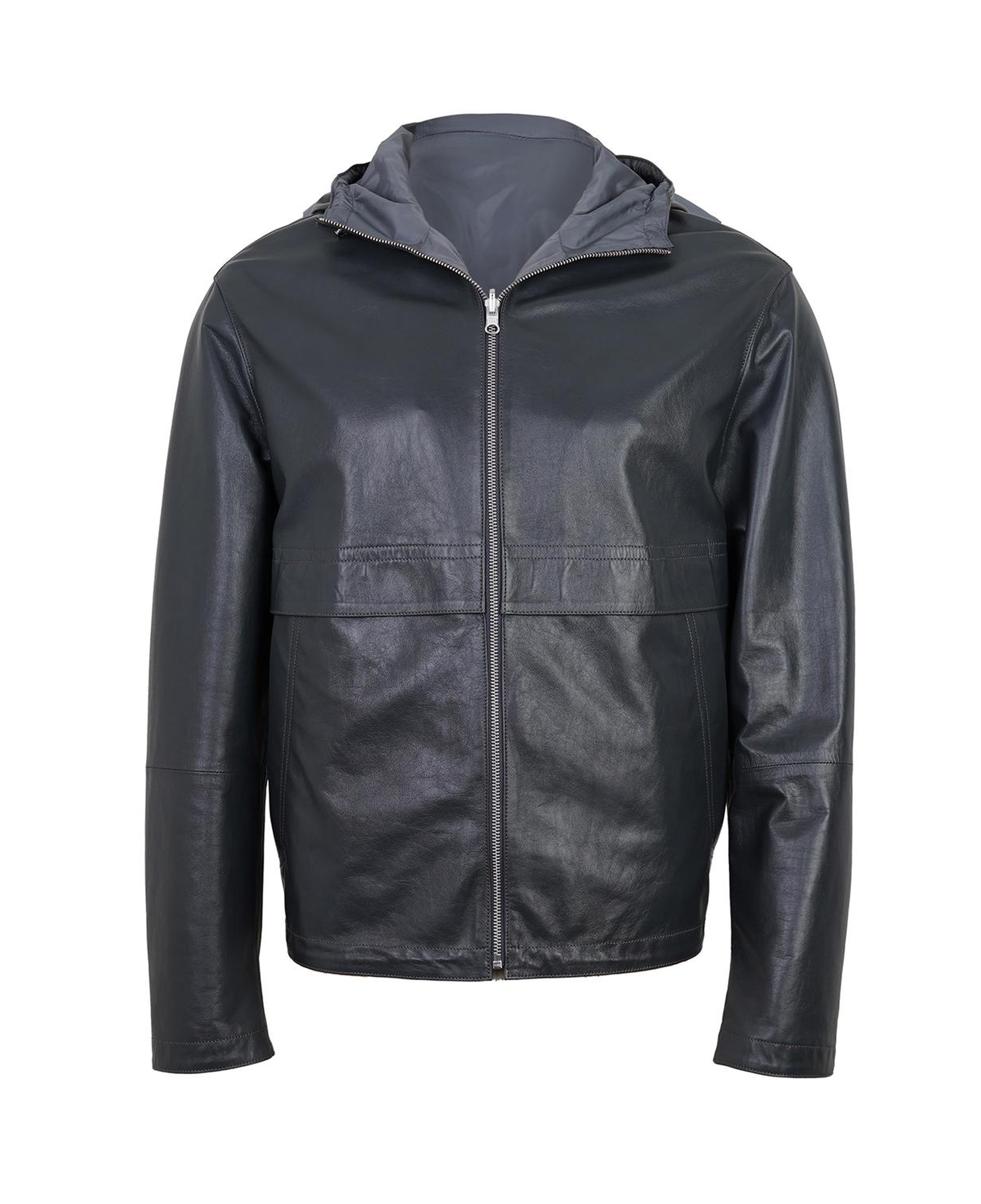 Alanzo Gri Erkek Çift Taraflı Bomber Deri Ceket