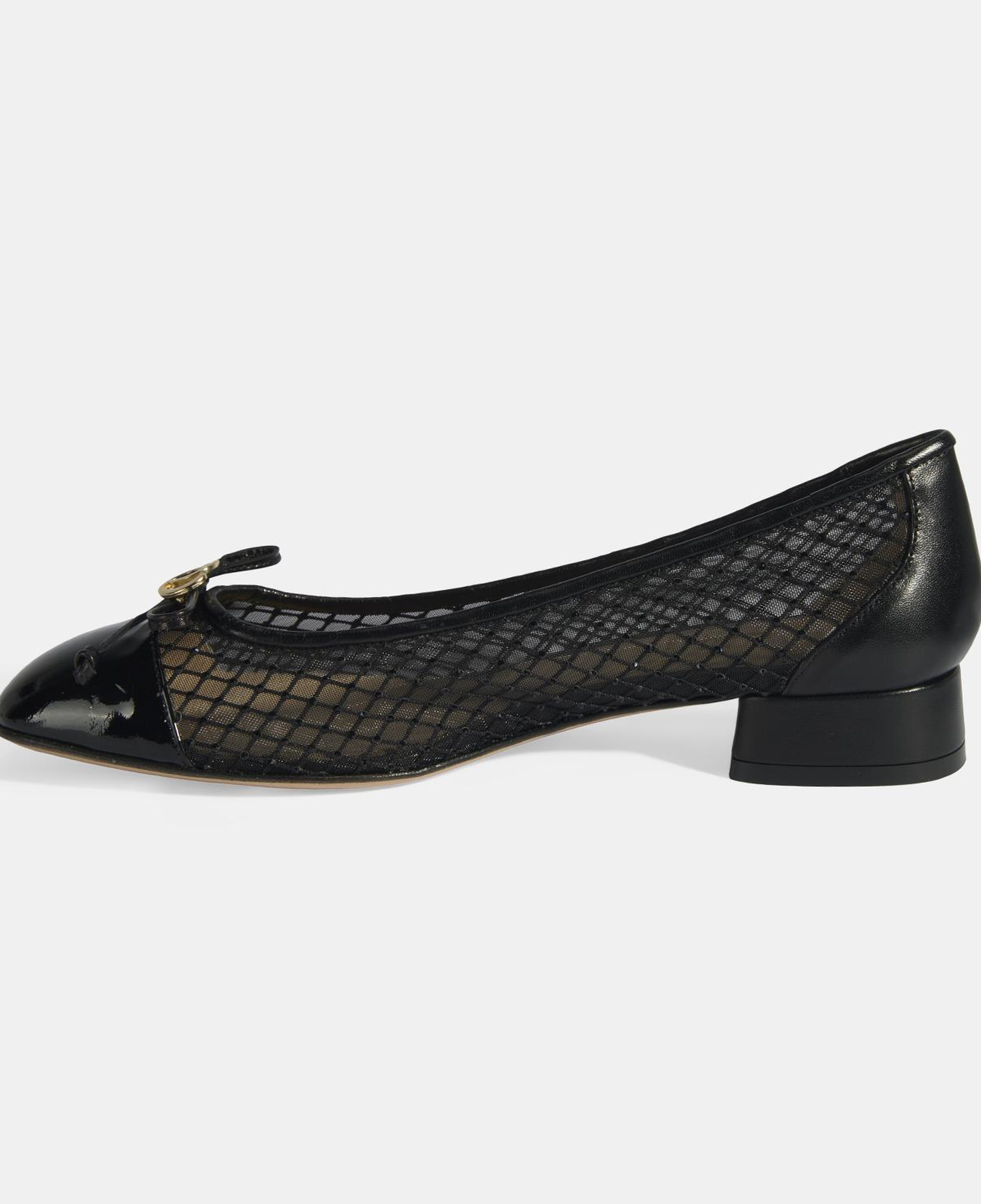 Luca Grossi Kadın Siyah Aksesuar Detaylı File Babet