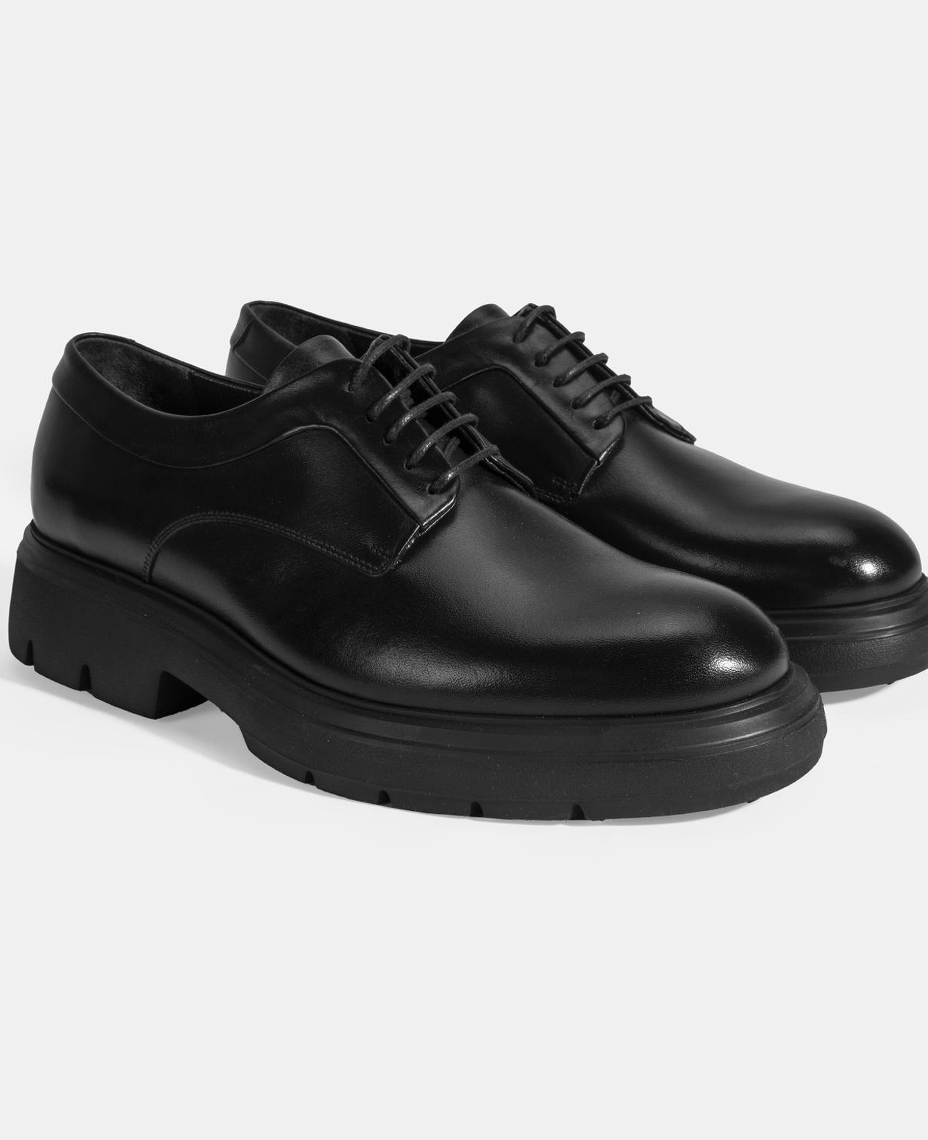 Erkek Siyah Bağcıklı Deri Klasik Ayakkabı