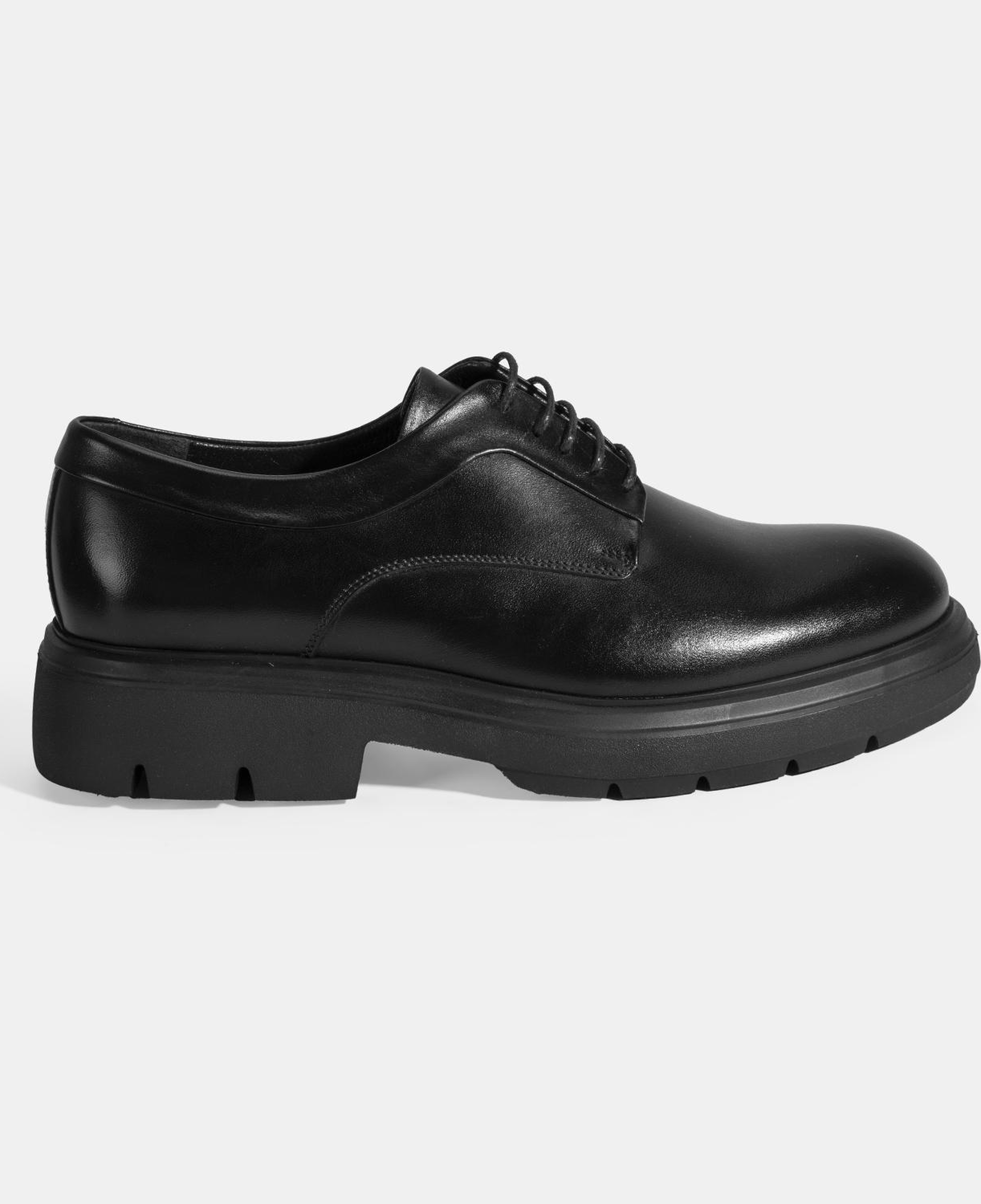 Erkek Siyah Bağcıklı Deri Klasik Ayakkabı