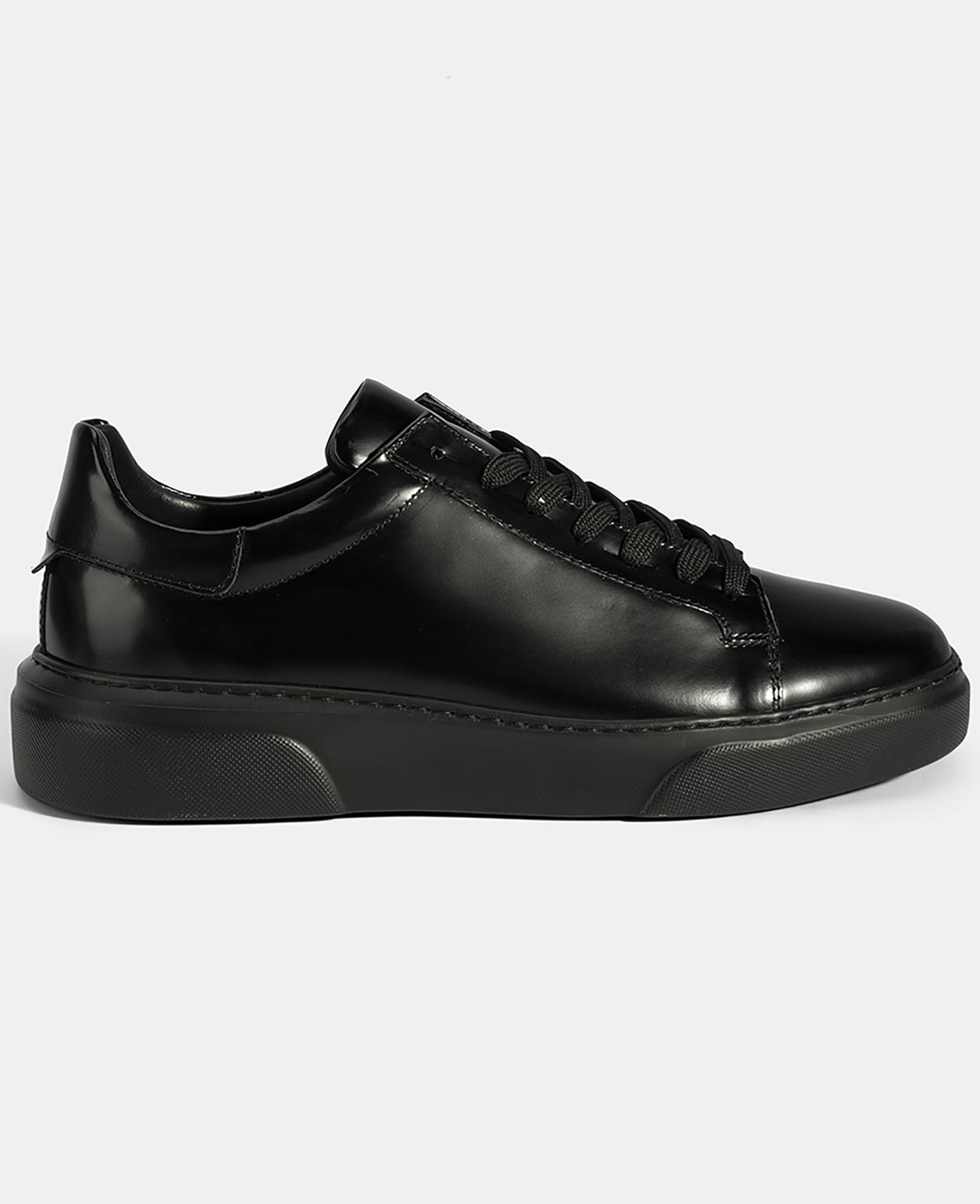 Erkek Siyah Bağcıklı Deri Günlük Ayakkabı