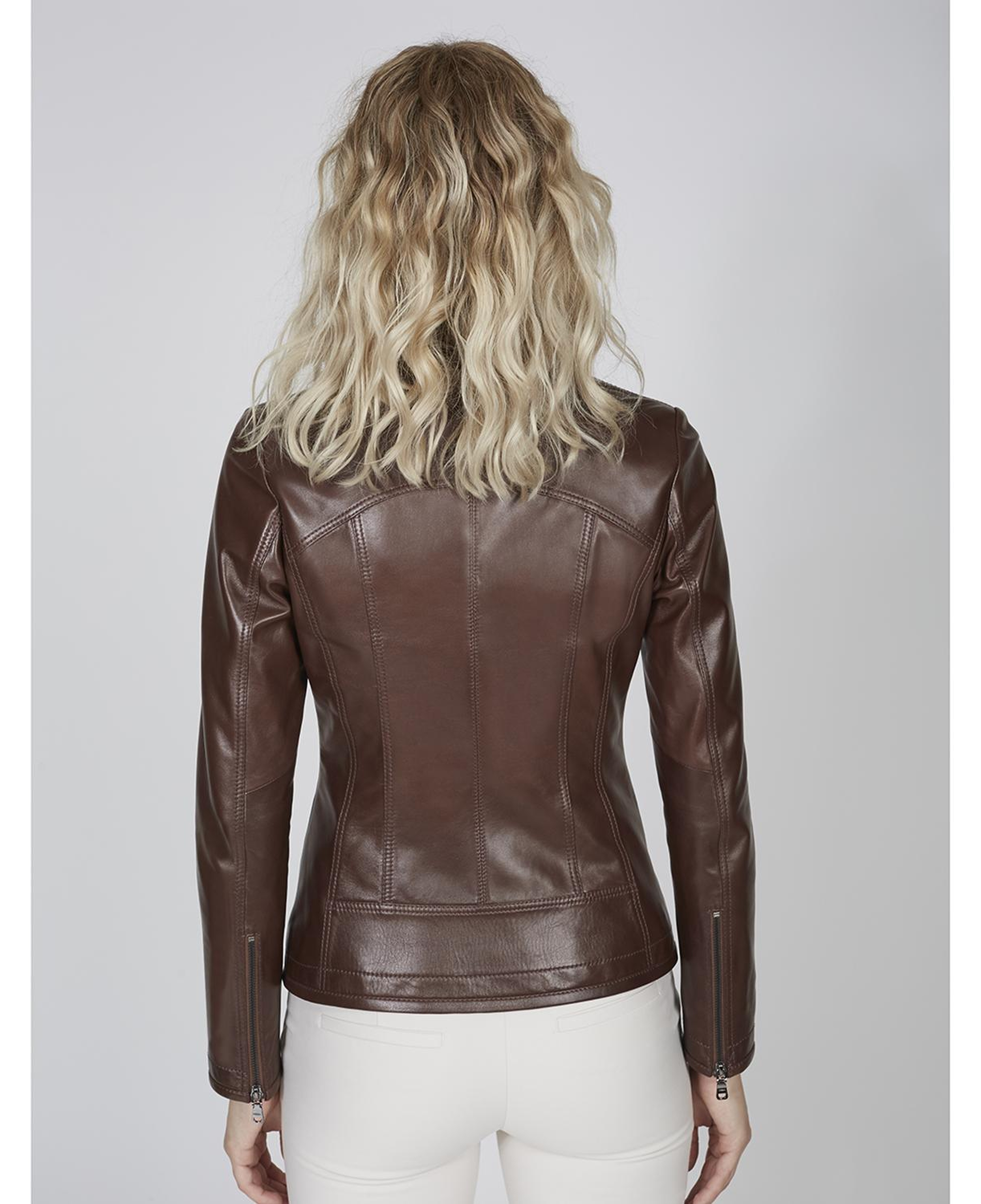 Alda Kadın Gömlek Yakalı Deri Ceket