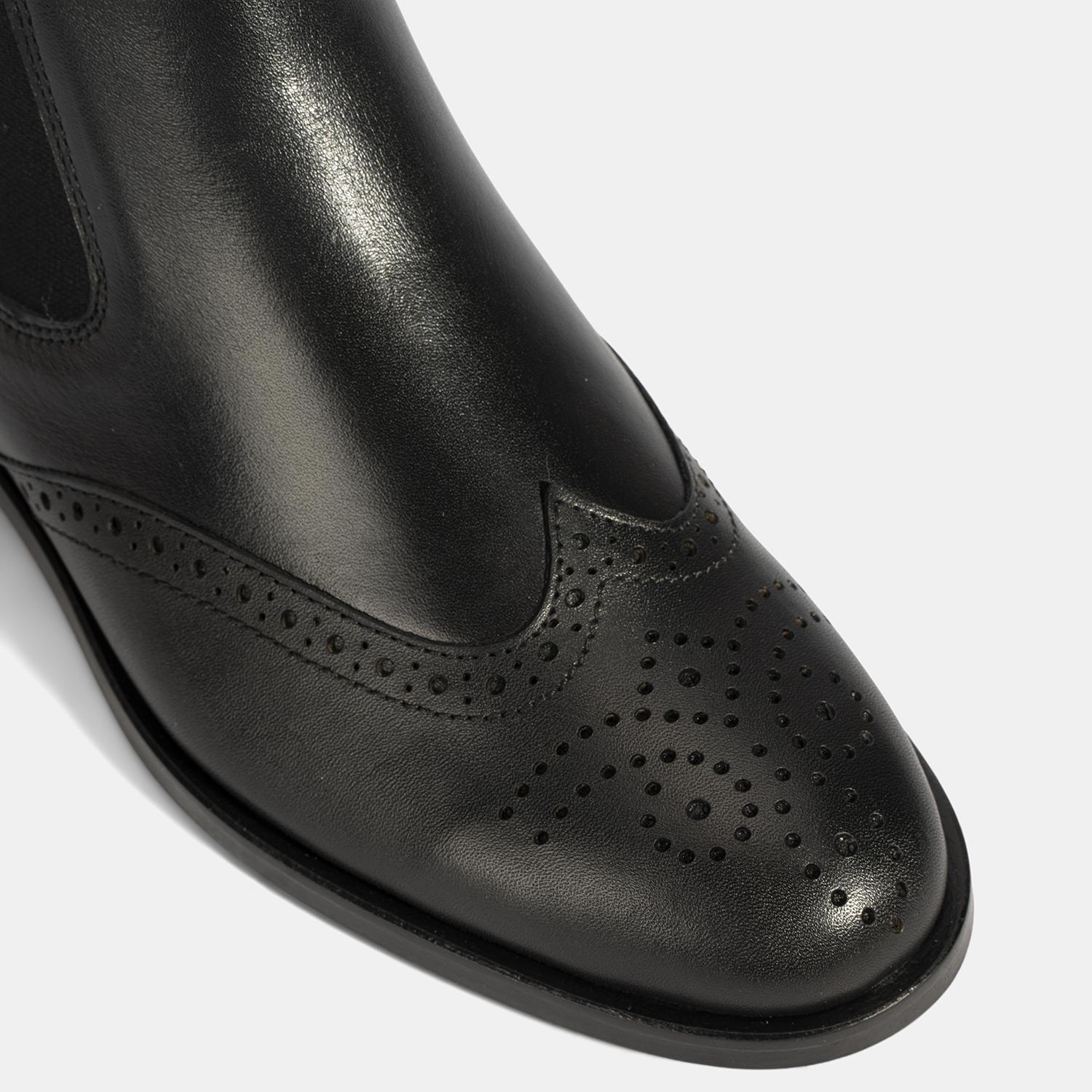 Kadın Mavi Astar Detaylı Siyah Chelsea Bot