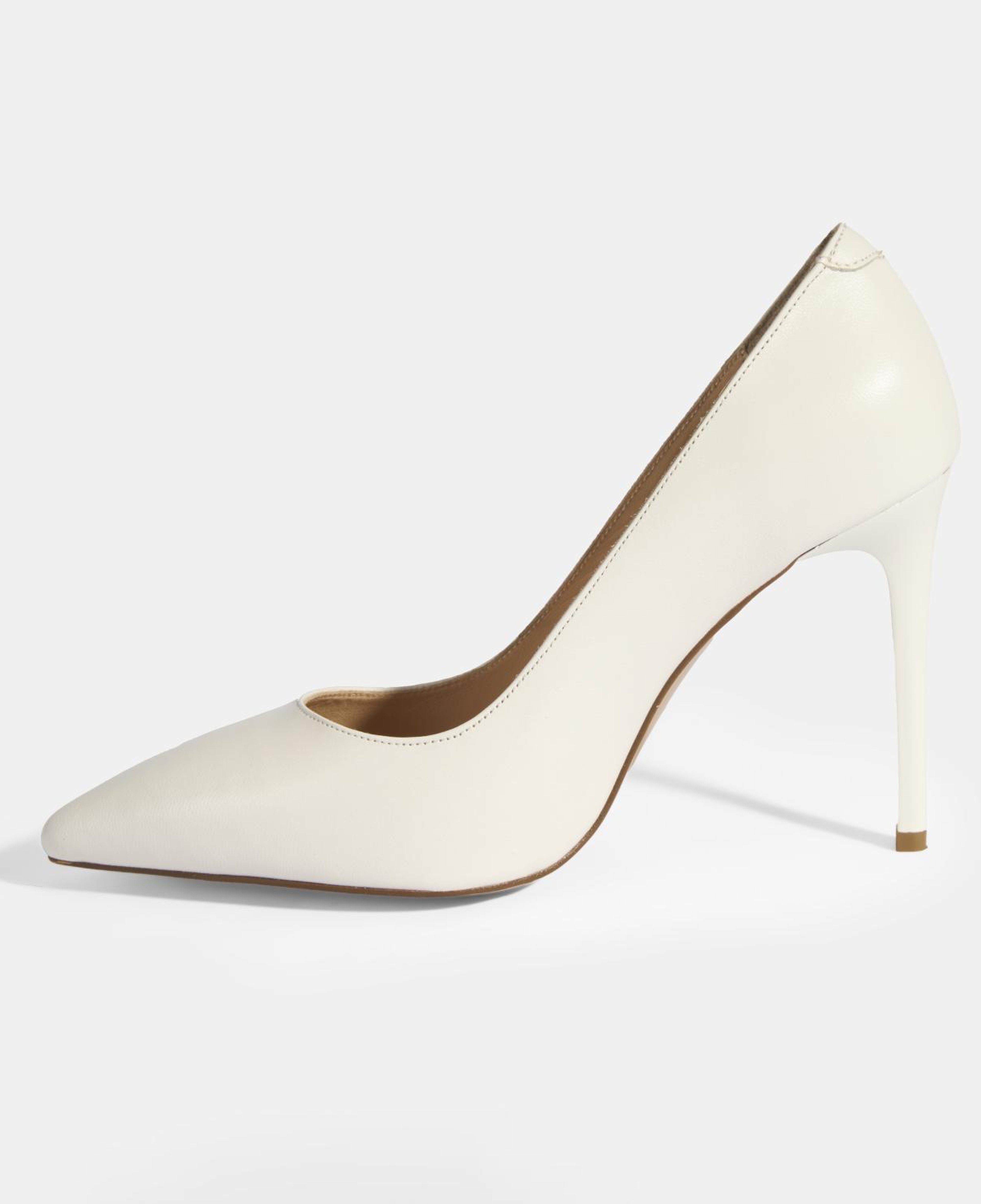 Kadın Beyaz Deri Topuklu Klasik Ayakkabı