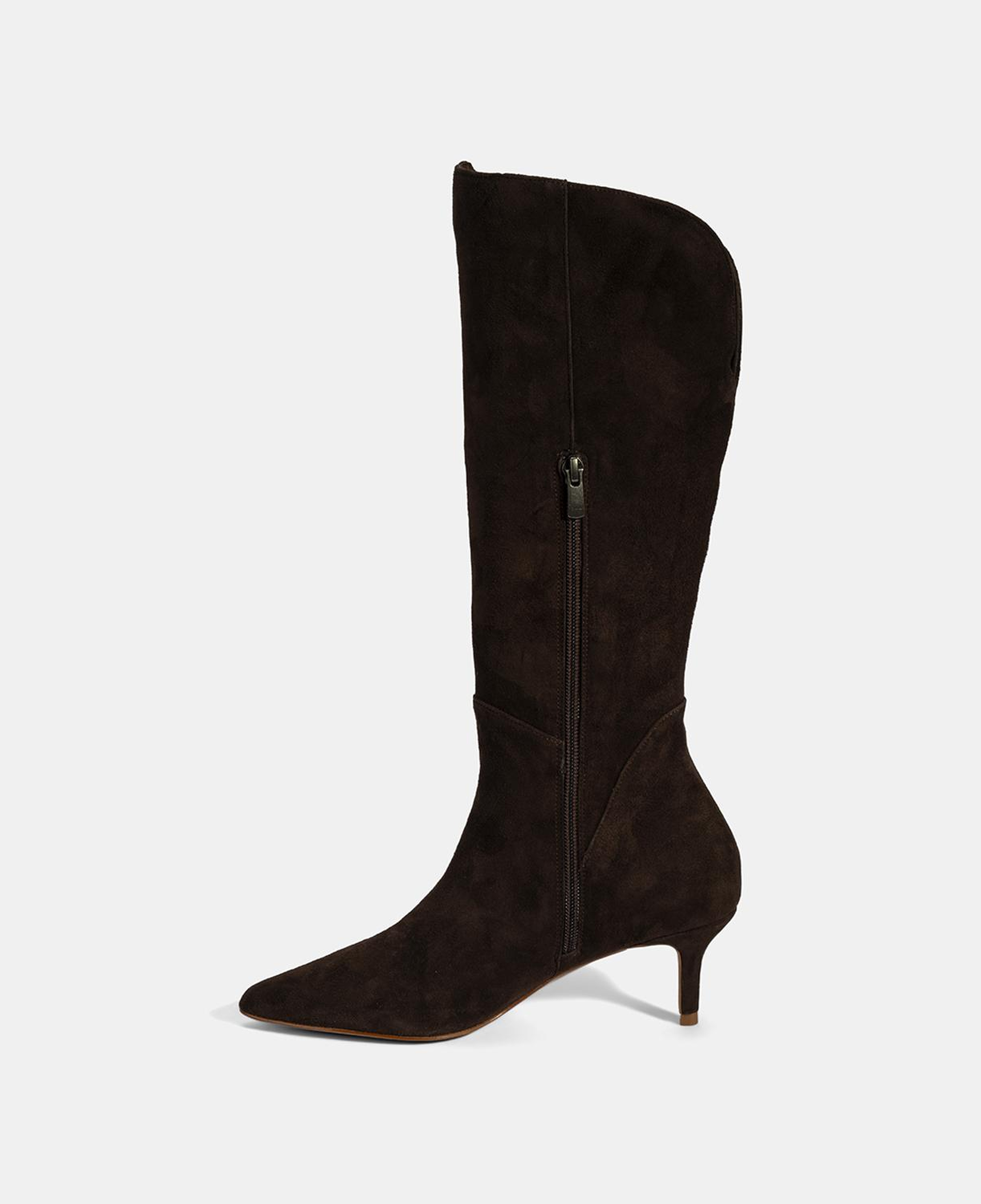 Kadın Kahve Sivri Burunlu İnce Topuklu Süet Çizme