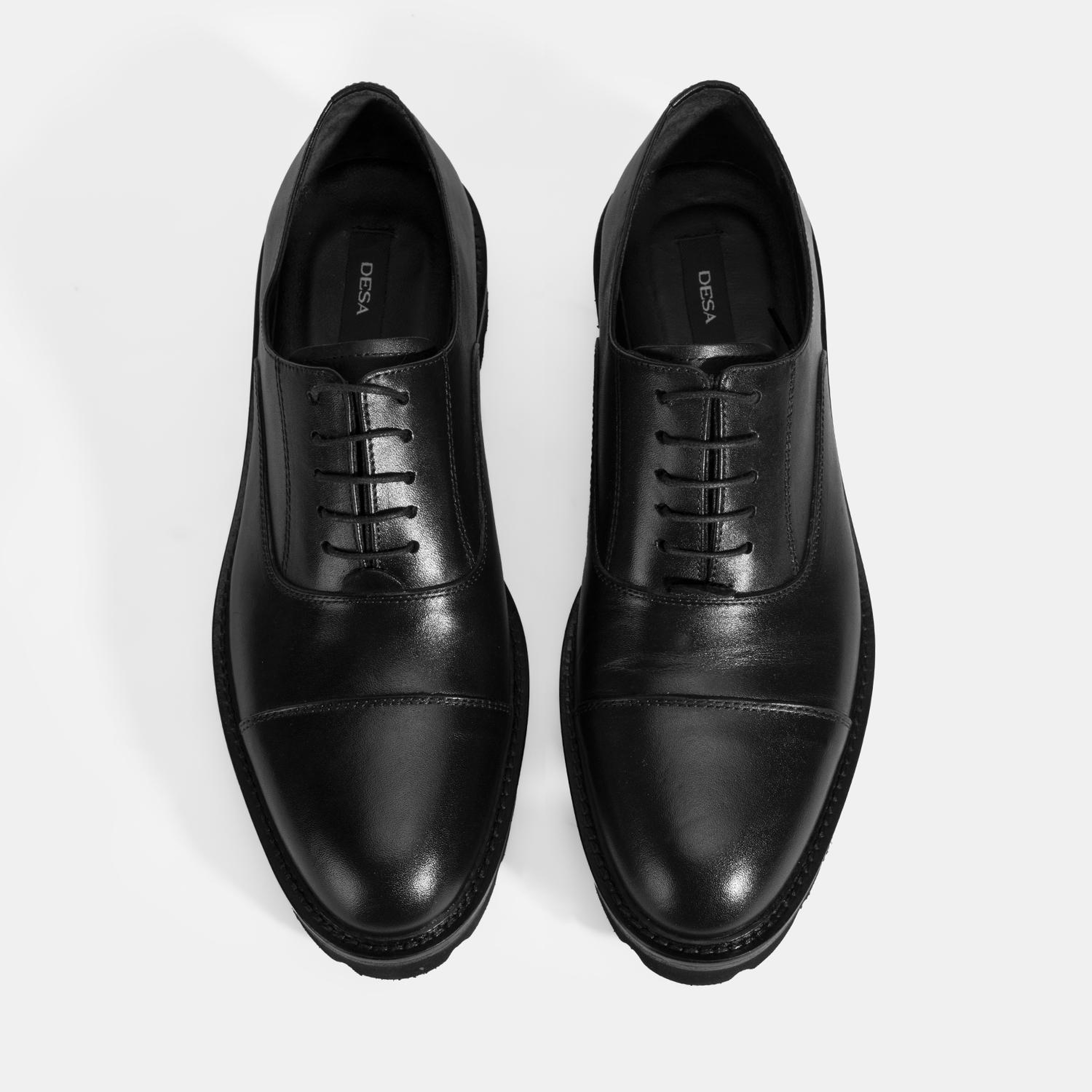 Erkek Siyah Bağcıklı Deri Klasik Ayakkabı