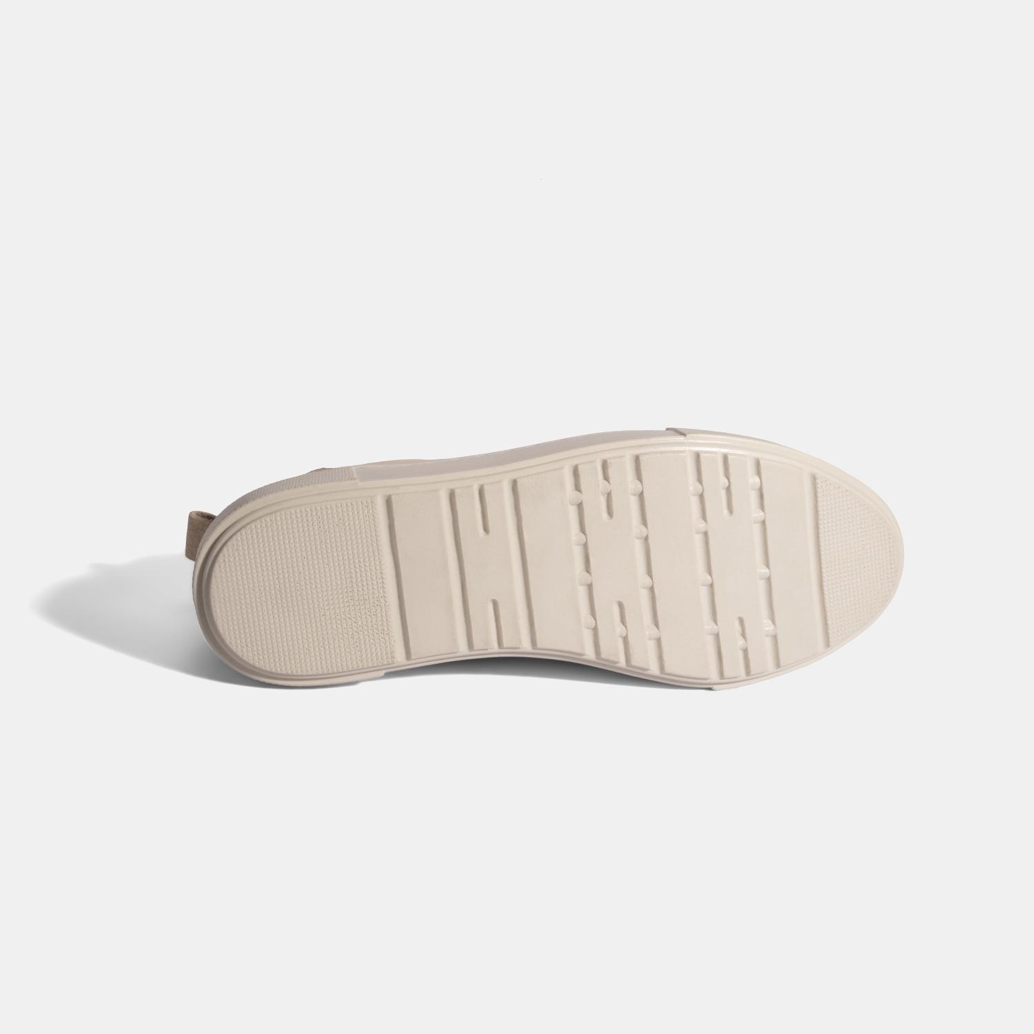 Kadın Bej Bağcıklı Deri Günlük Ayakkabı