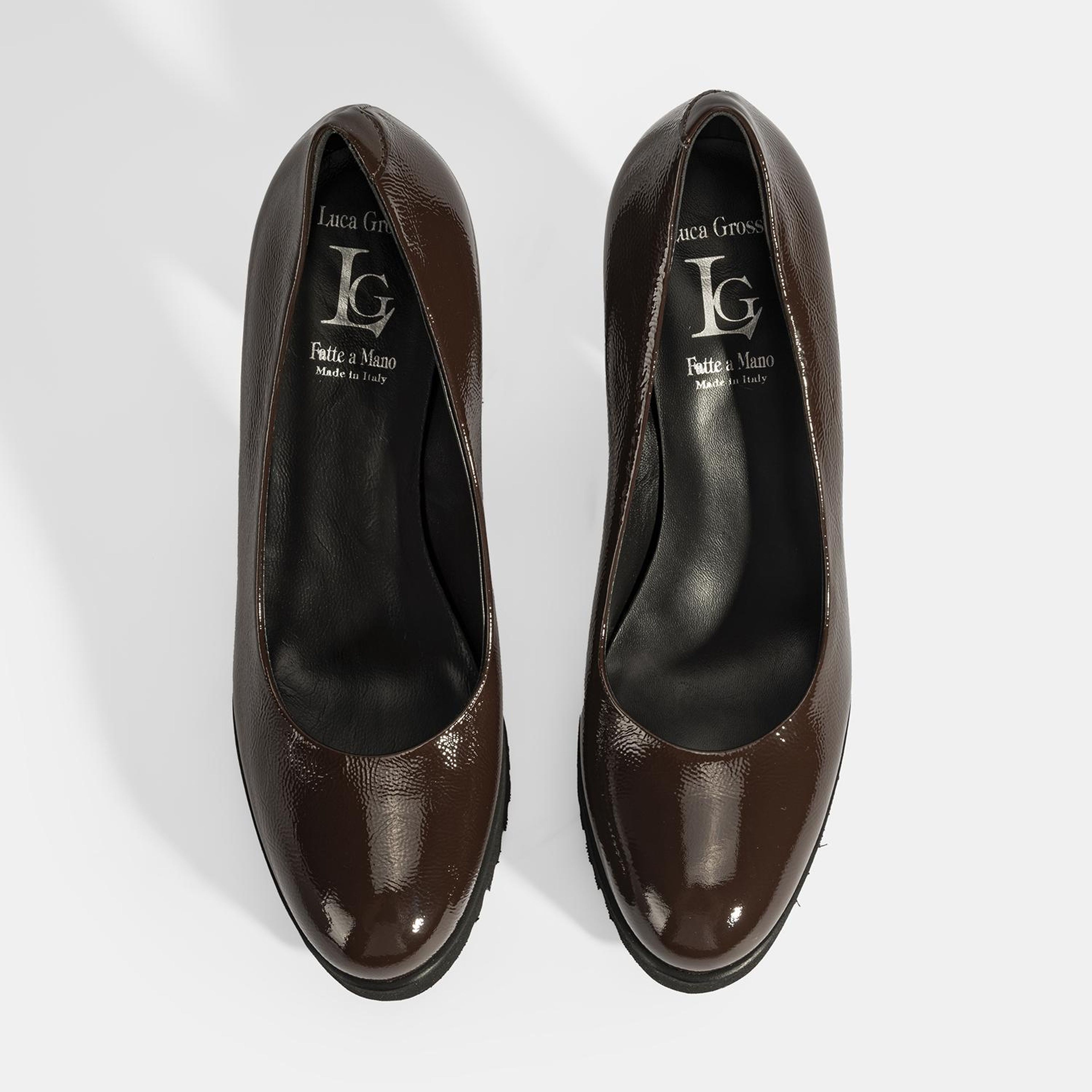 Luca Grossi Kadın Kahve Platform Topuklu Rugan Ayakkabı