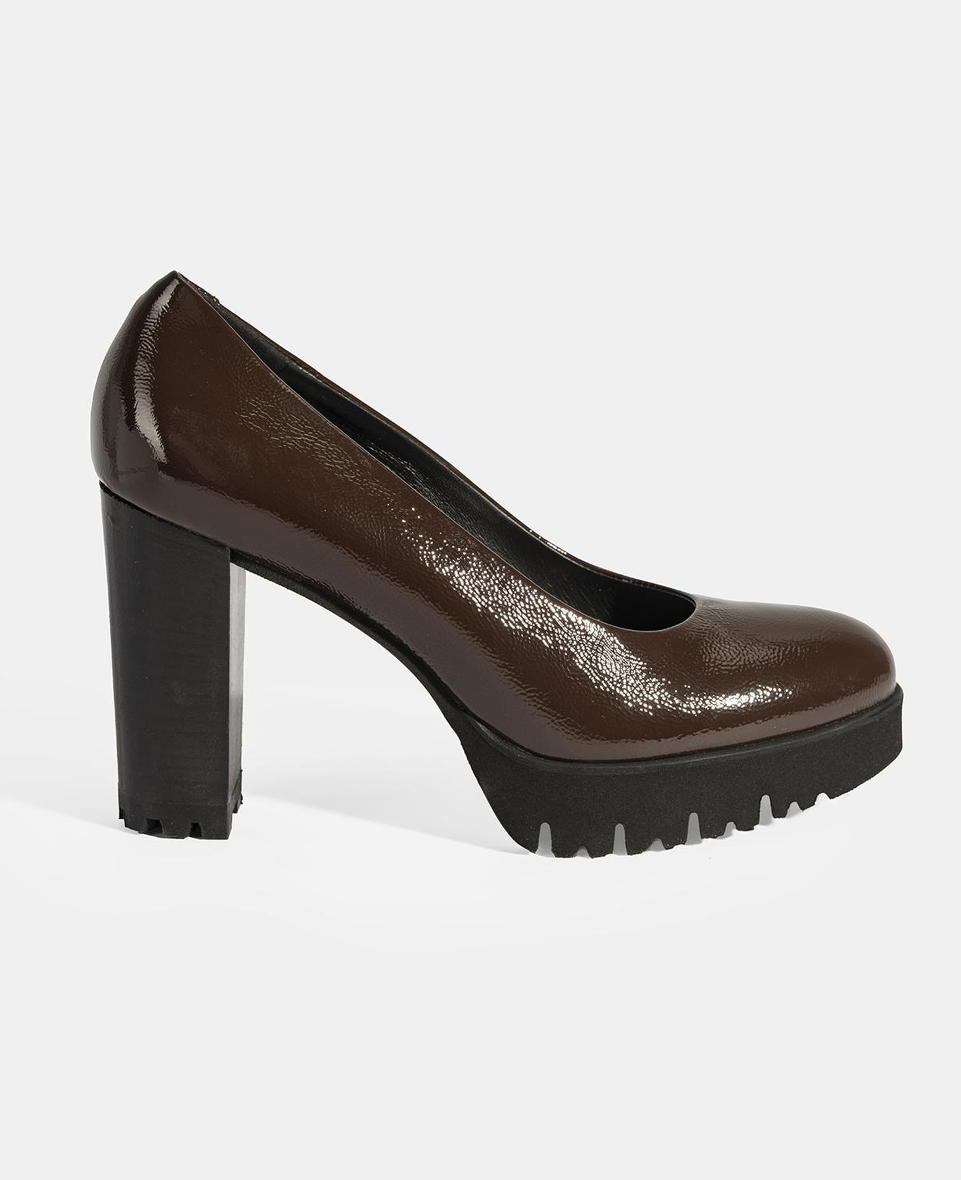 Luca Grossi Kadın Kahve Platform Topuklu Rugan Ayakkabı