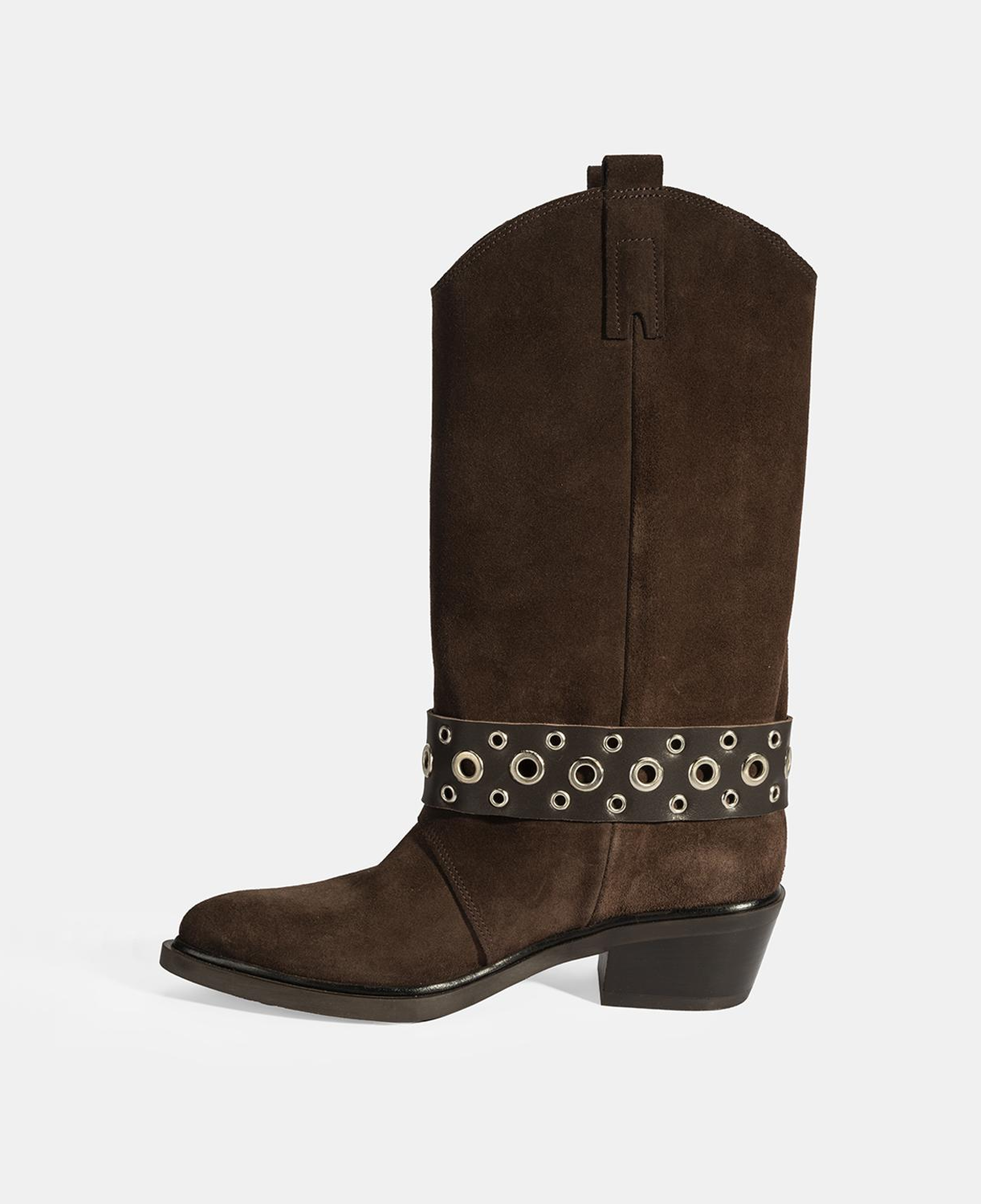 Kadın Kahve Ayarlanabilir Kemer Aksesuarlı Süet Bot