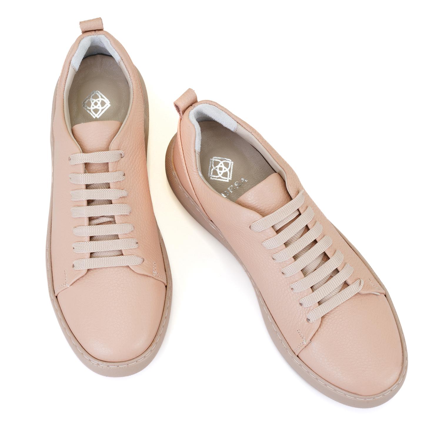 Kadın Pudra Deri Günlük Ayakkabı