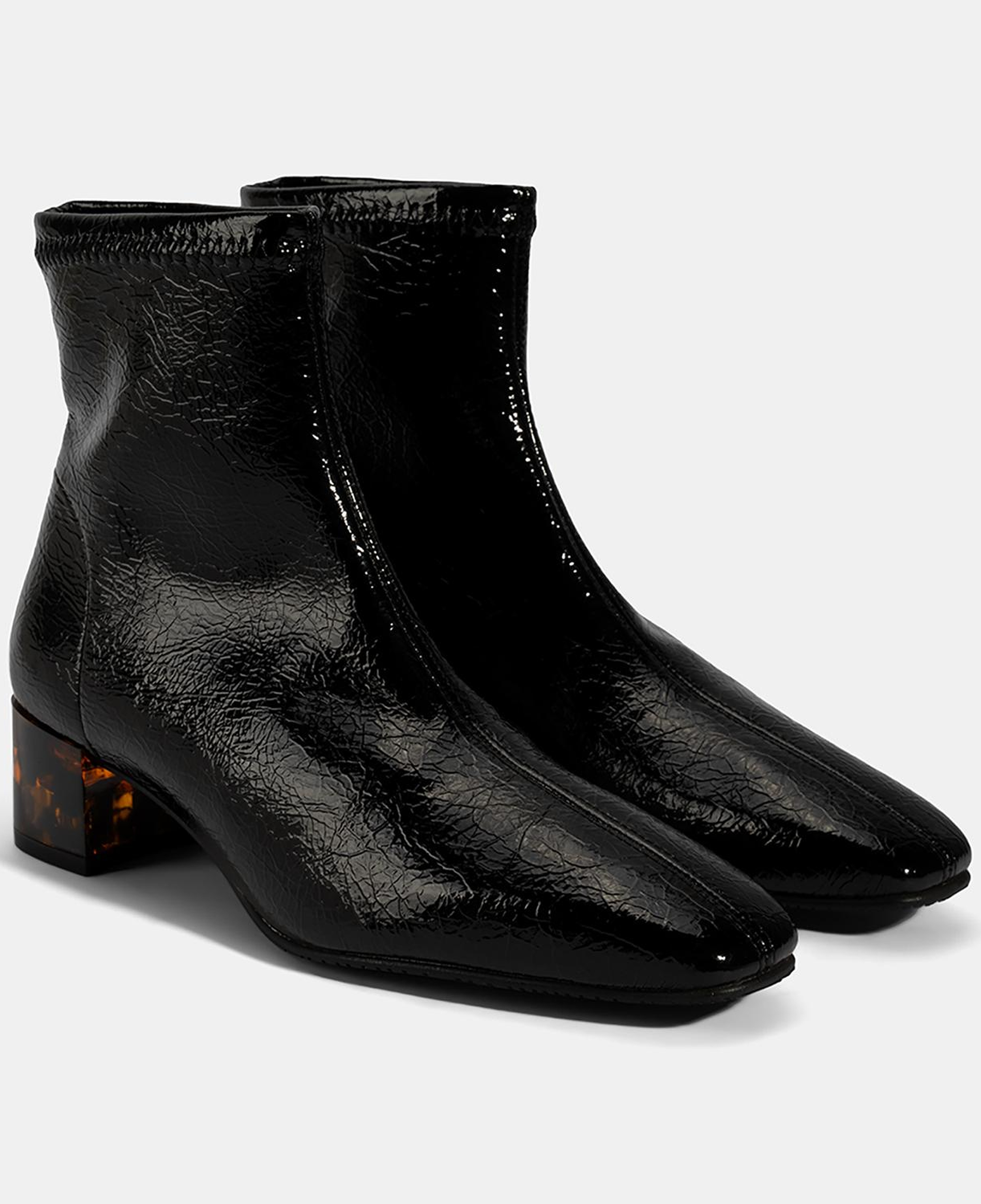 Kadın Siyah Kalın Topuklu Stretch Bot