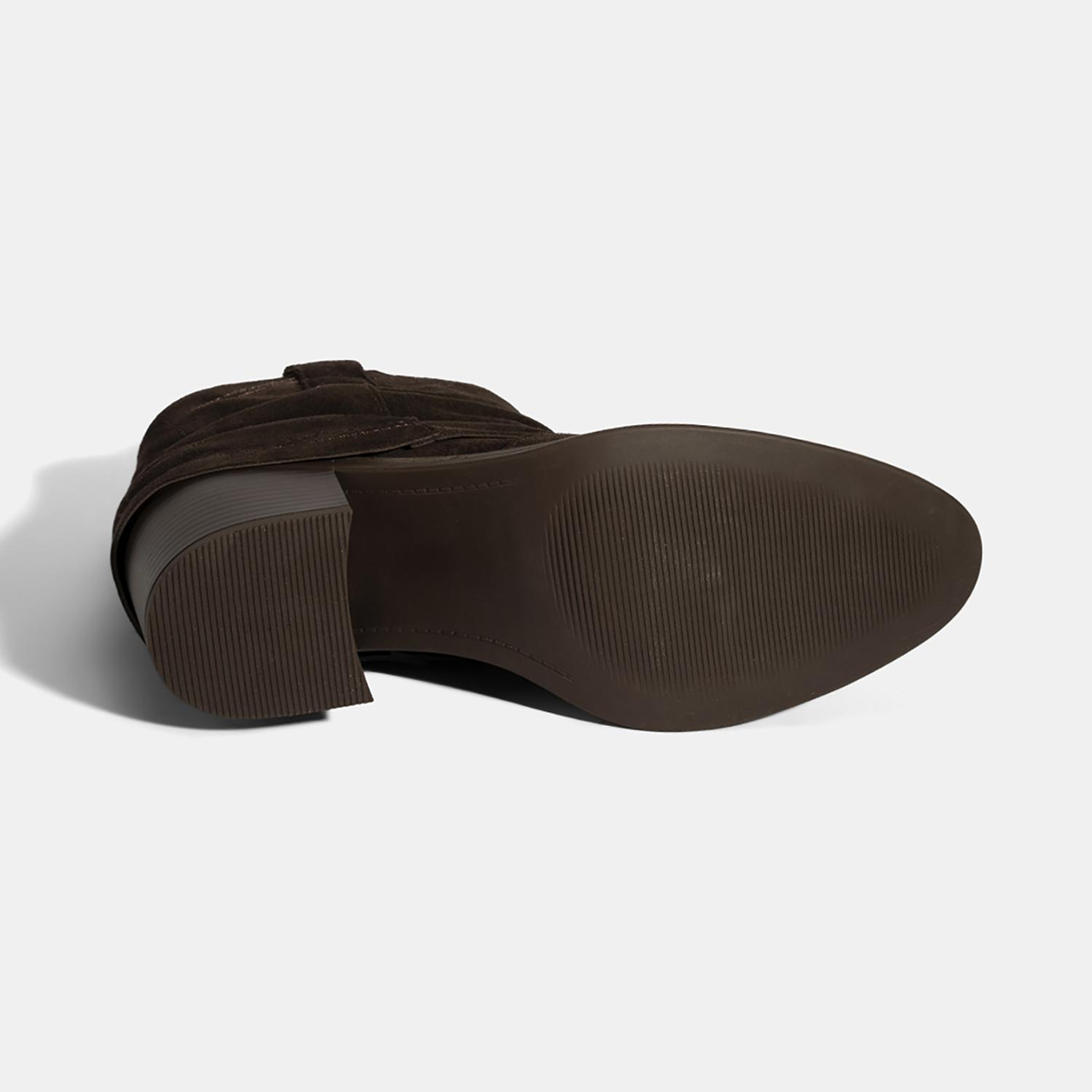 Kadın Kahve İşleme Detaylı Kalın Topuklu Bot