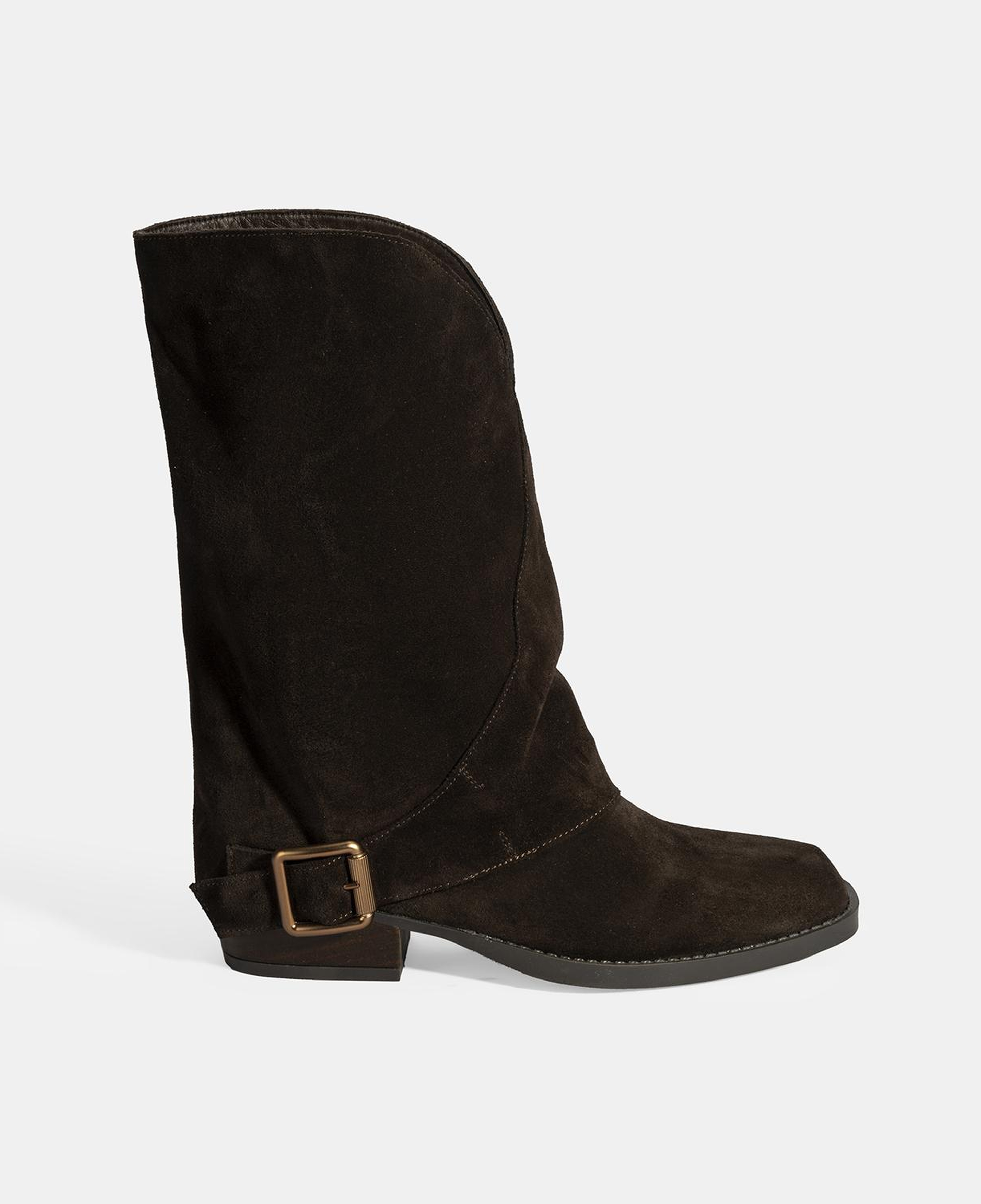 Kadın Kahve Katlama Detaylı Süet Bot