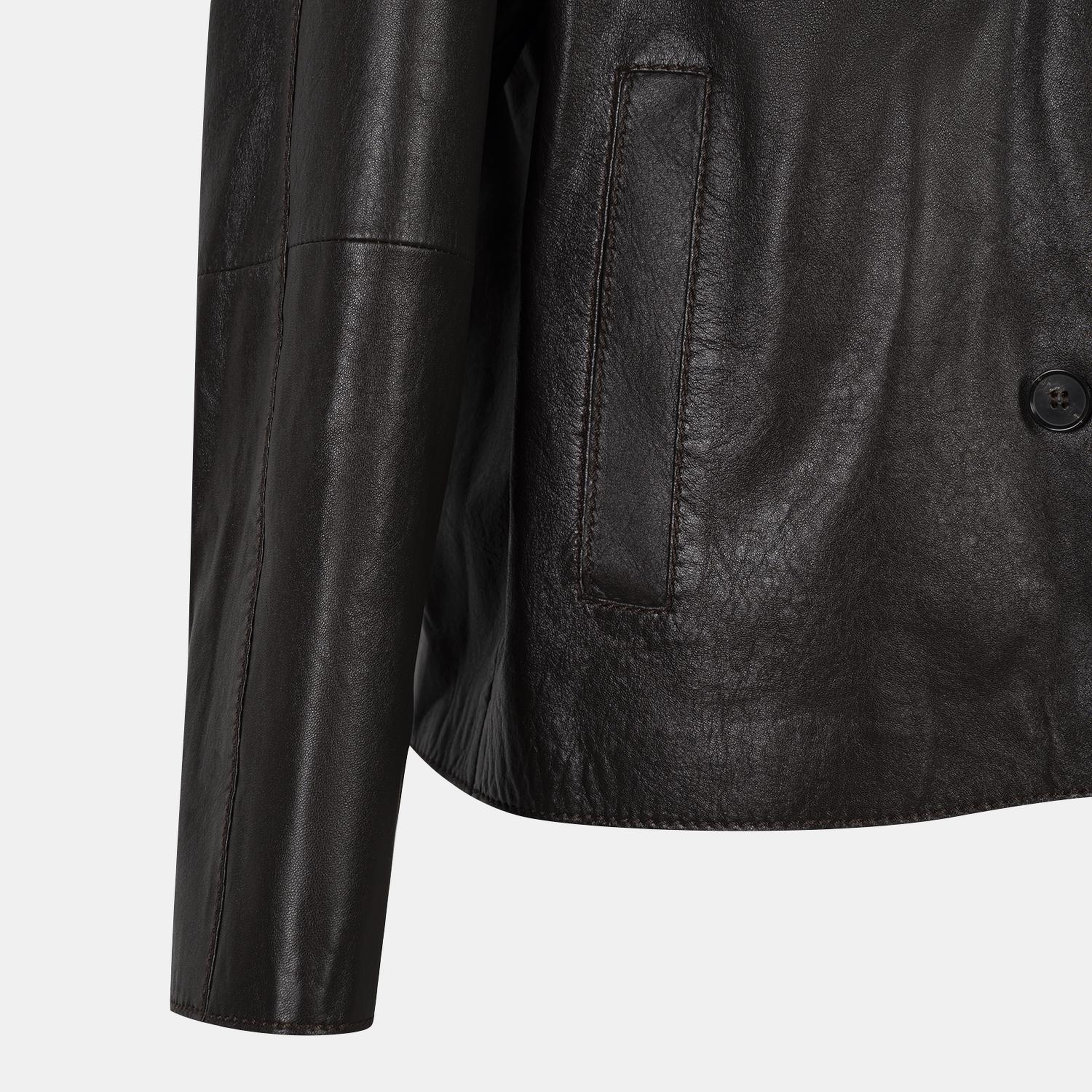 Amadika Kahve Kadın Deri Trençkot