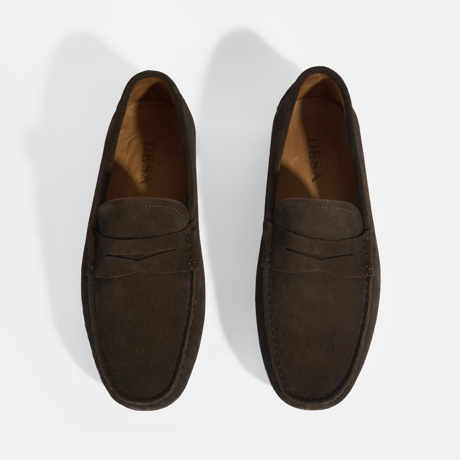 Erkek Kahve Slip-On Süet Loafer