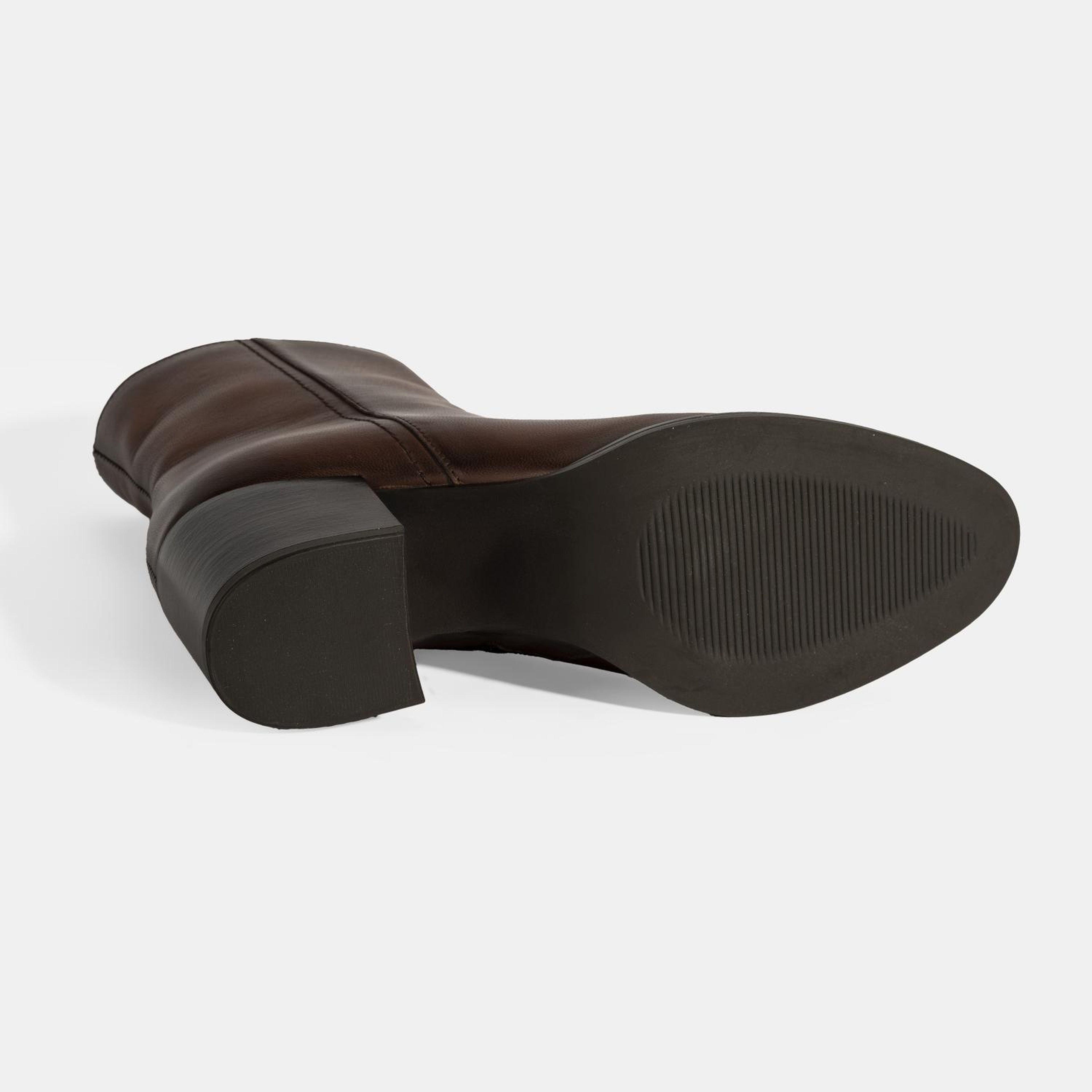 Kadın Taba Kalın Topuklu Deri Bot