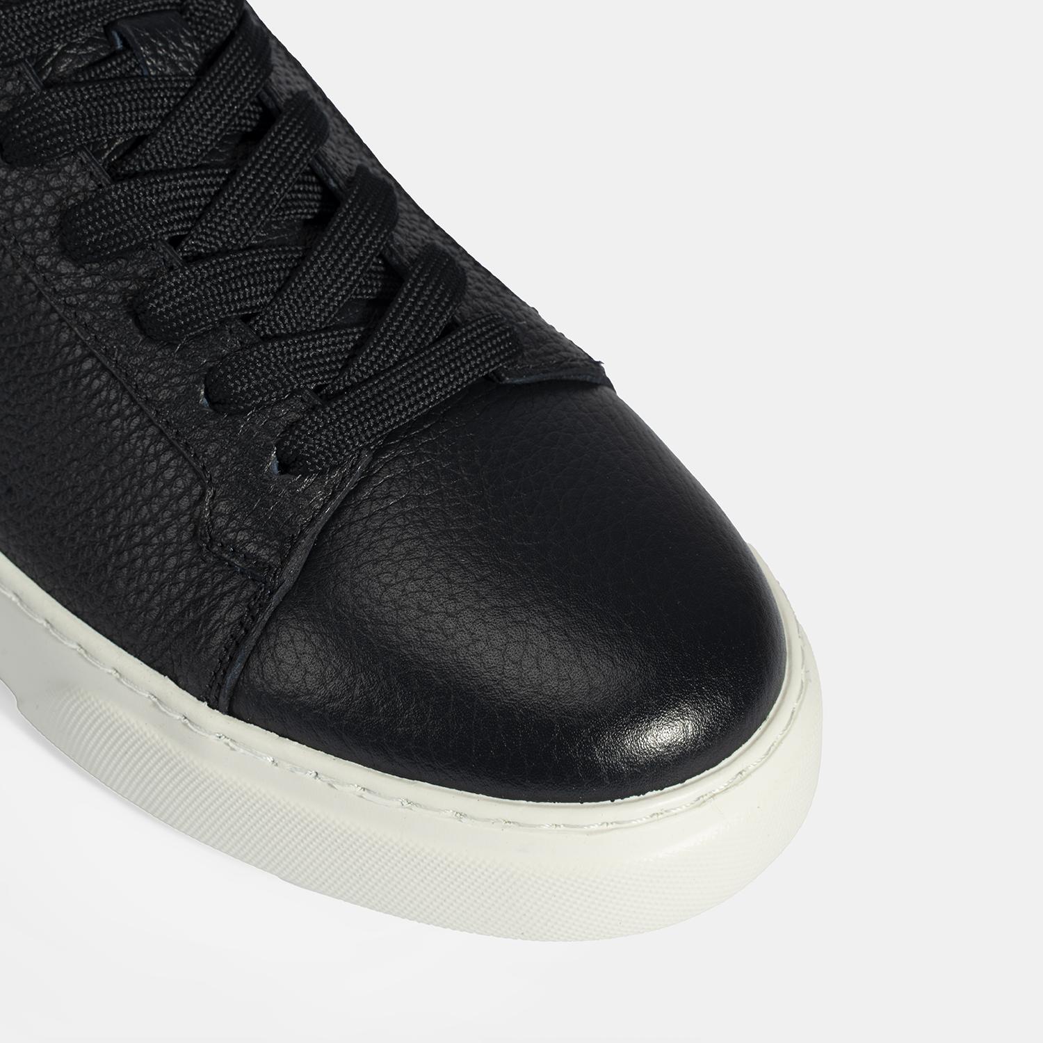 Erkek Lacivert Bağcıklı Deri Günlük Ayakkabı