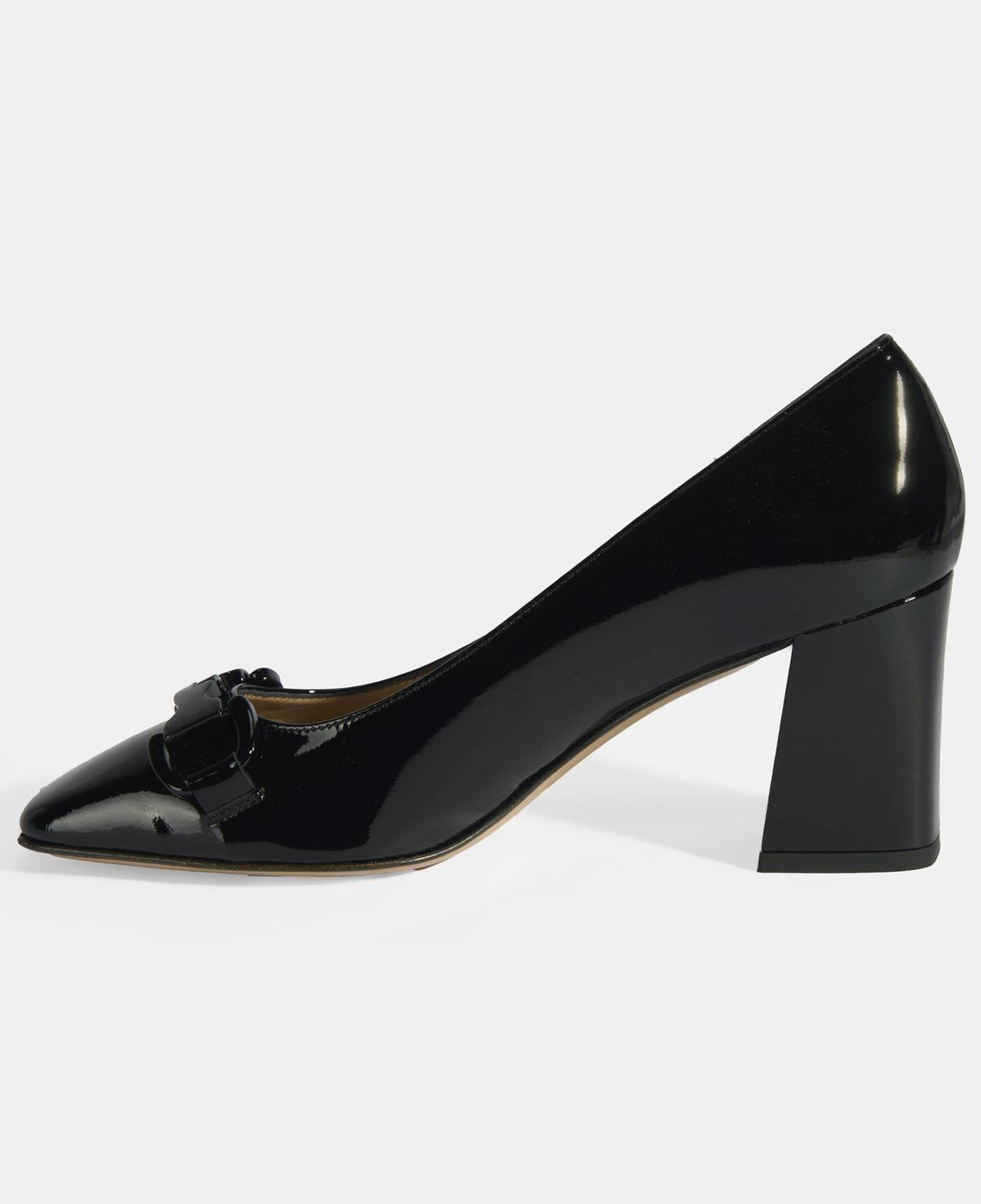 Luca Grossi Kadın Siyah Toka Aksesuarlı Rugan Babet