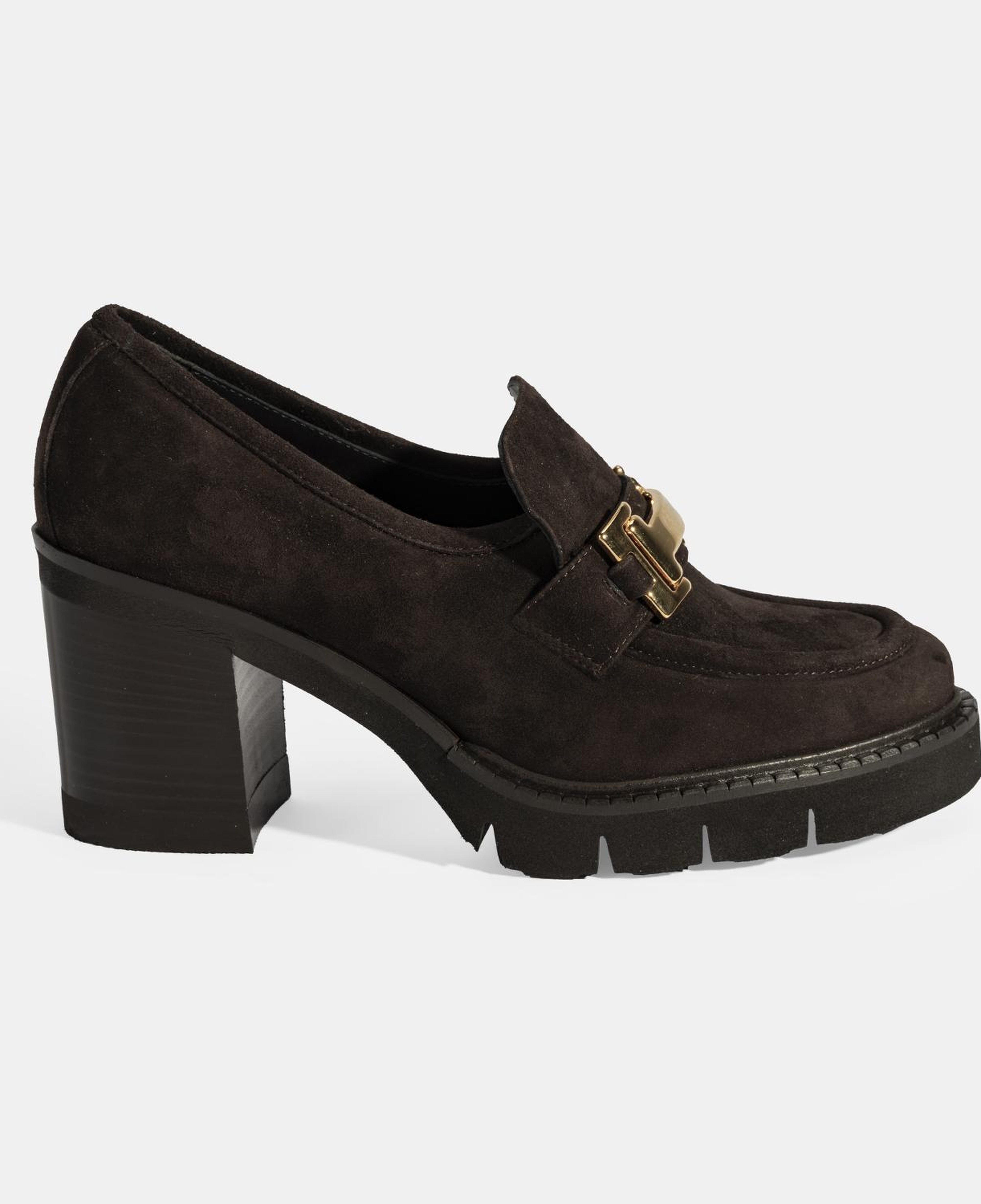 Luca Grossi Kadın Kahve Toka Aksesuarlı Topuklu Süet Loafer