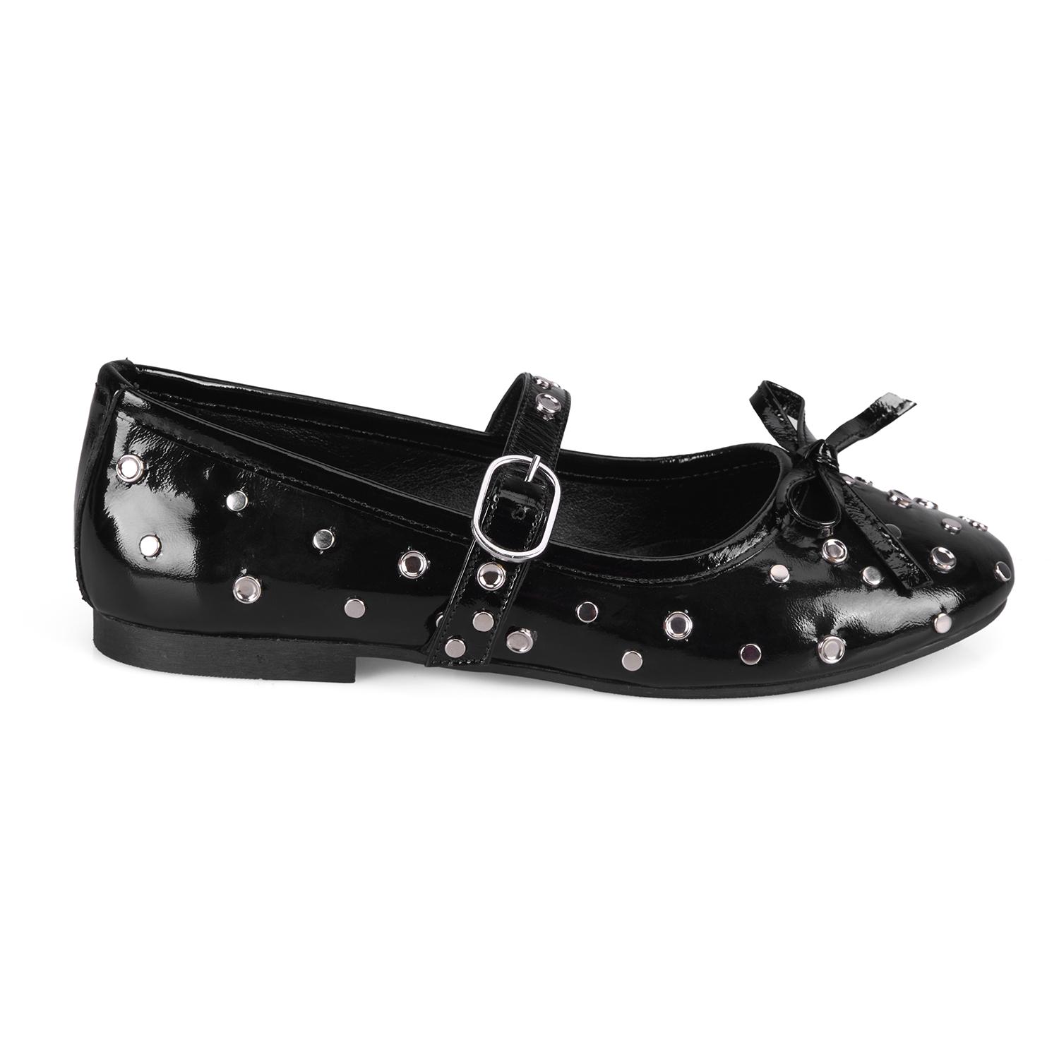 Kadın Siyah Mary Jane Deri Babet