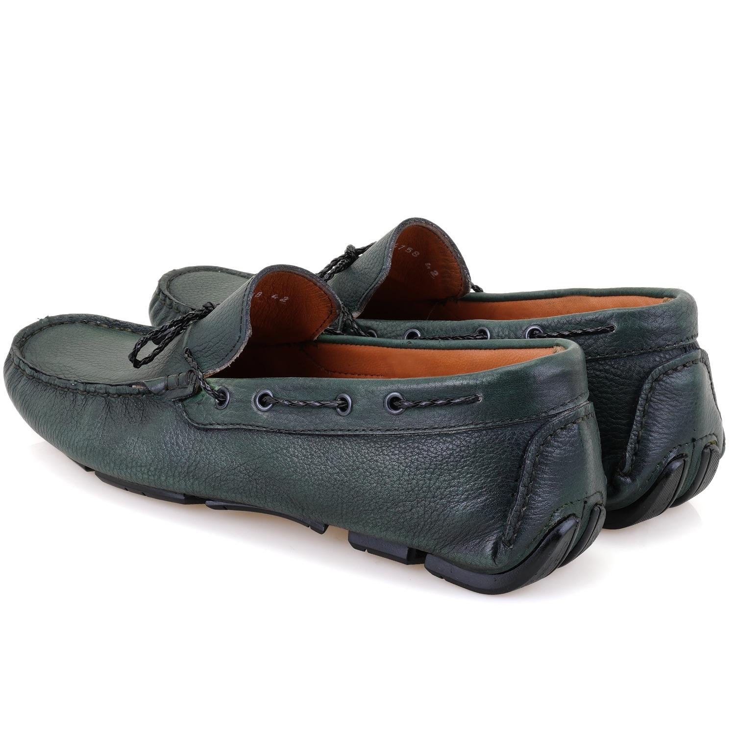 Adriana Yeşil Erkek Deri Loafer