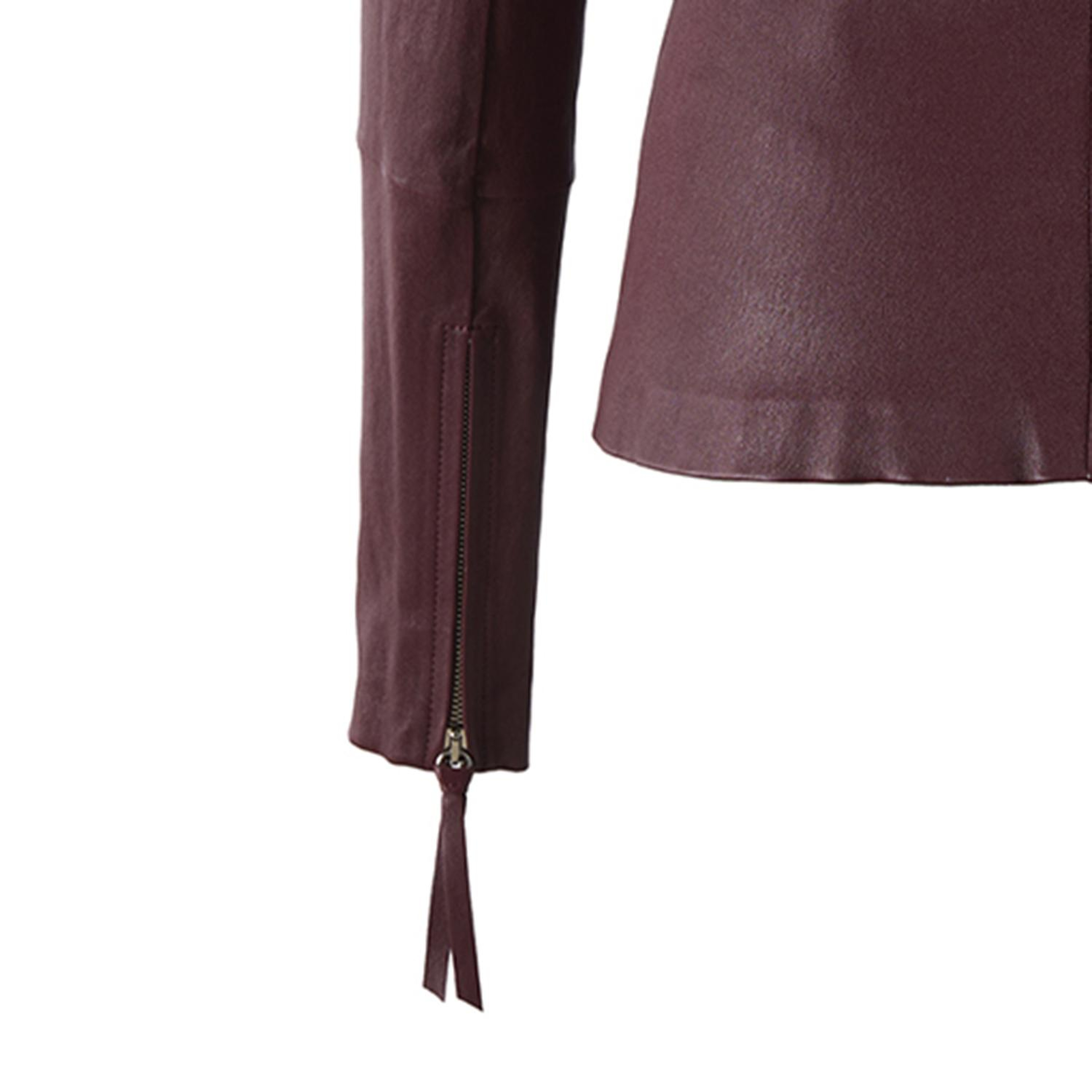 Bordo Kadın Deri Ceket