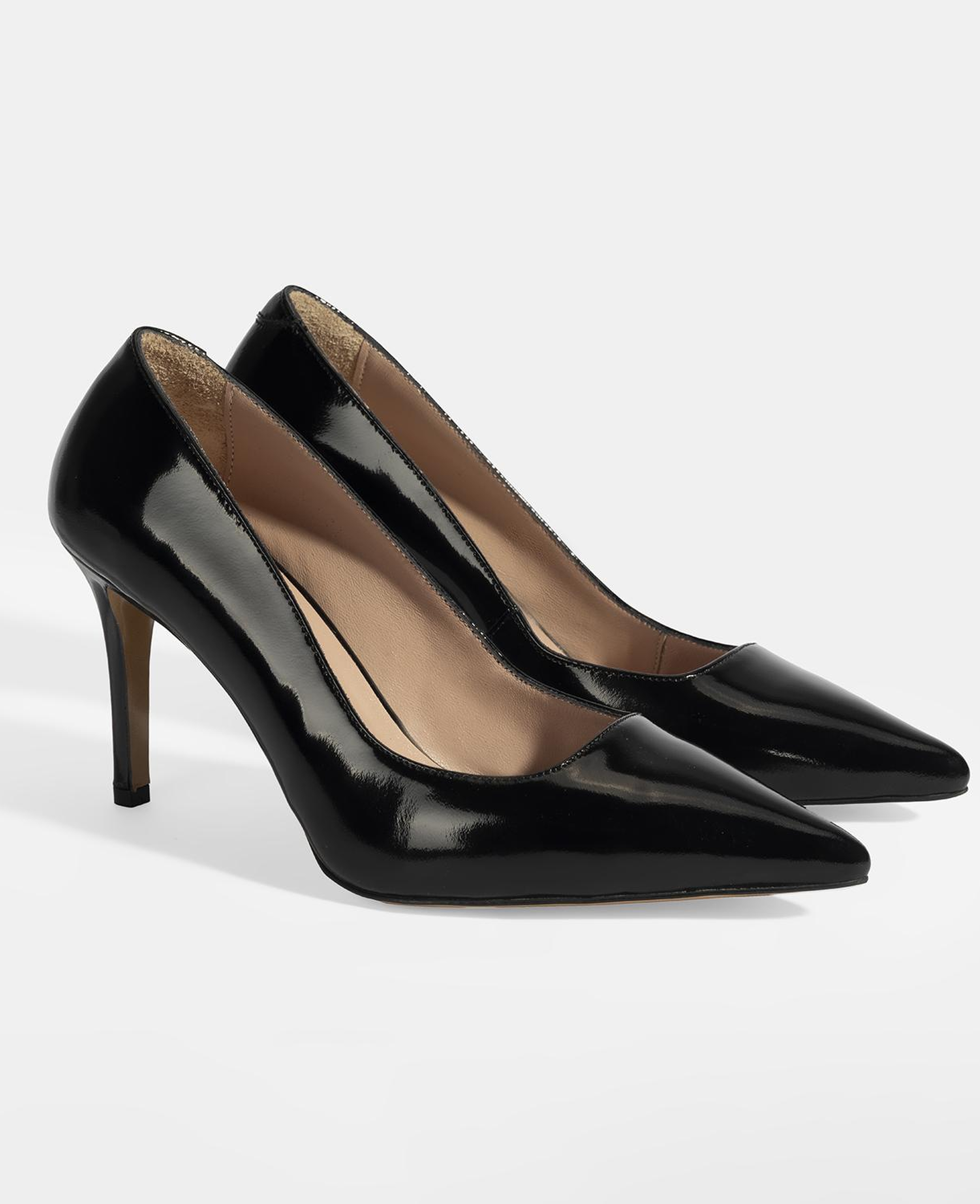 Kadın Siyah Rugan Topuklu Ayakkabı