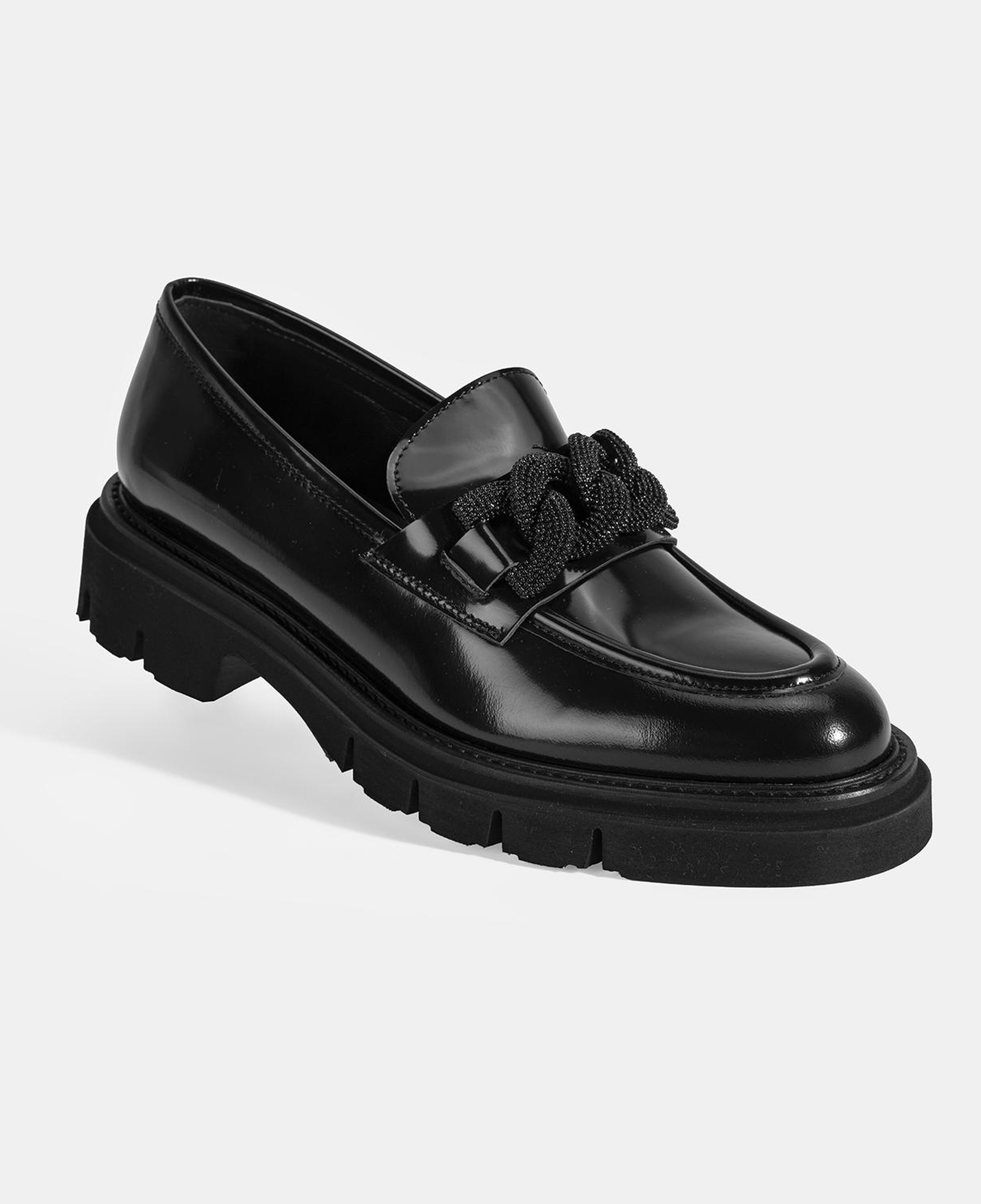 Luca Grossi Kadın Siyah Toka Detaylı Deri Loafer