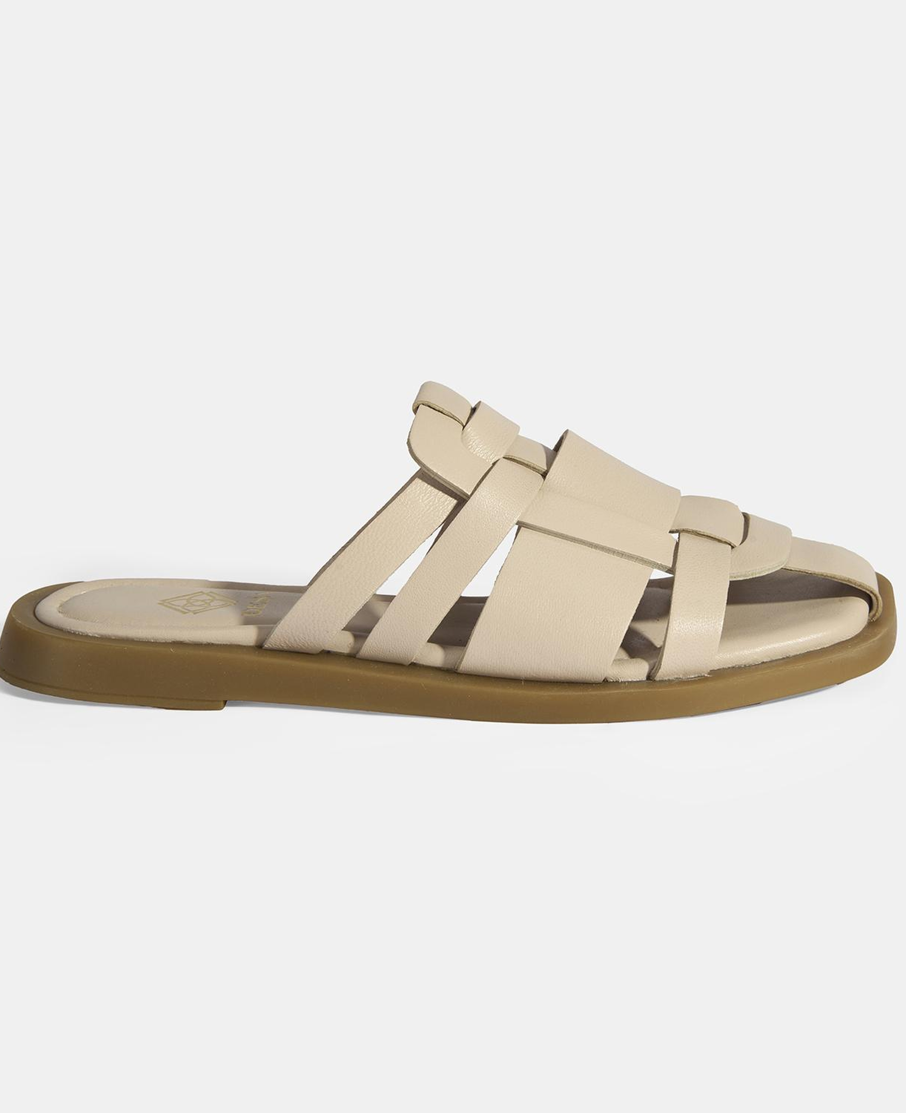 Kadın Krem Deri Terlik