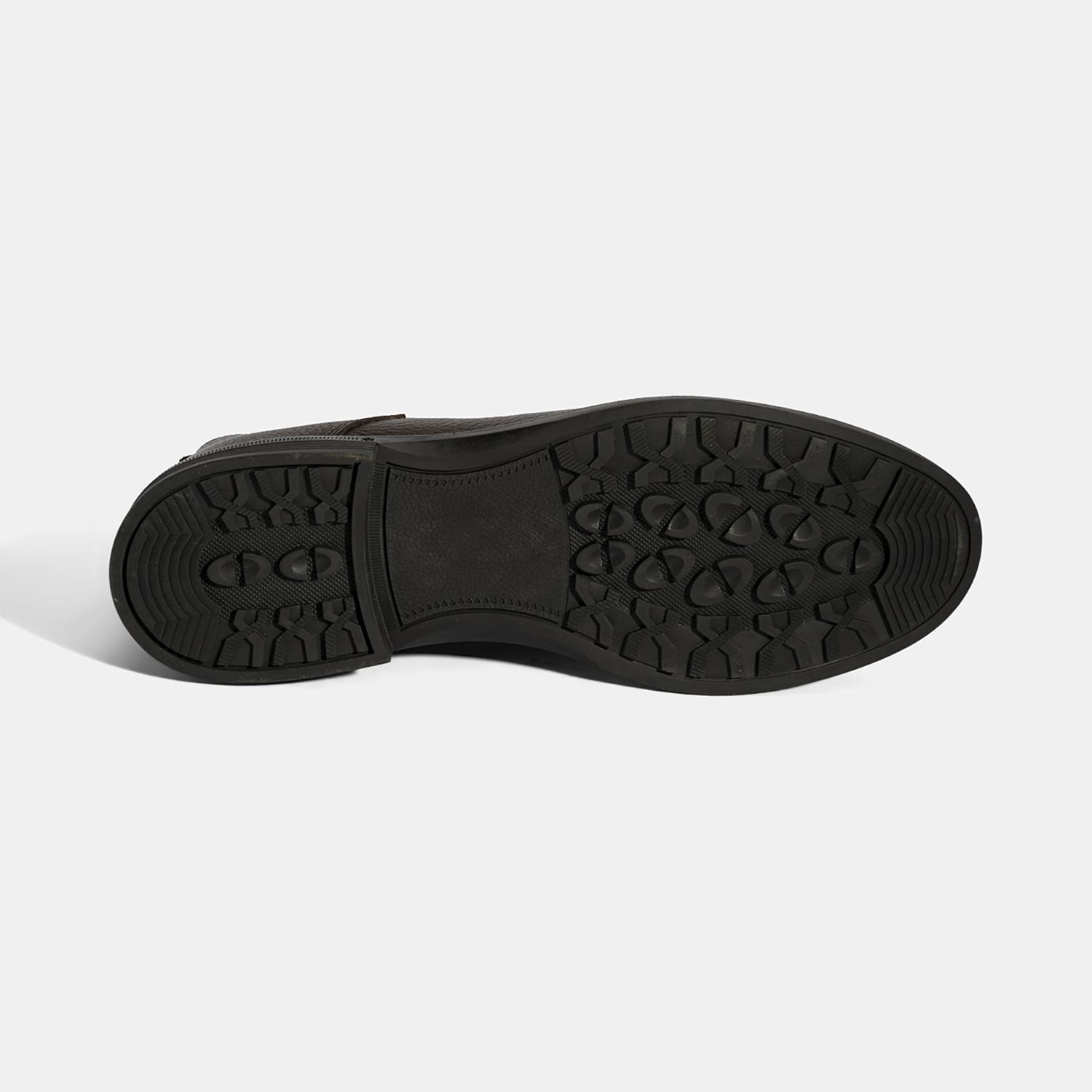 Erkek Kahve Bağcıklı Deri Bot