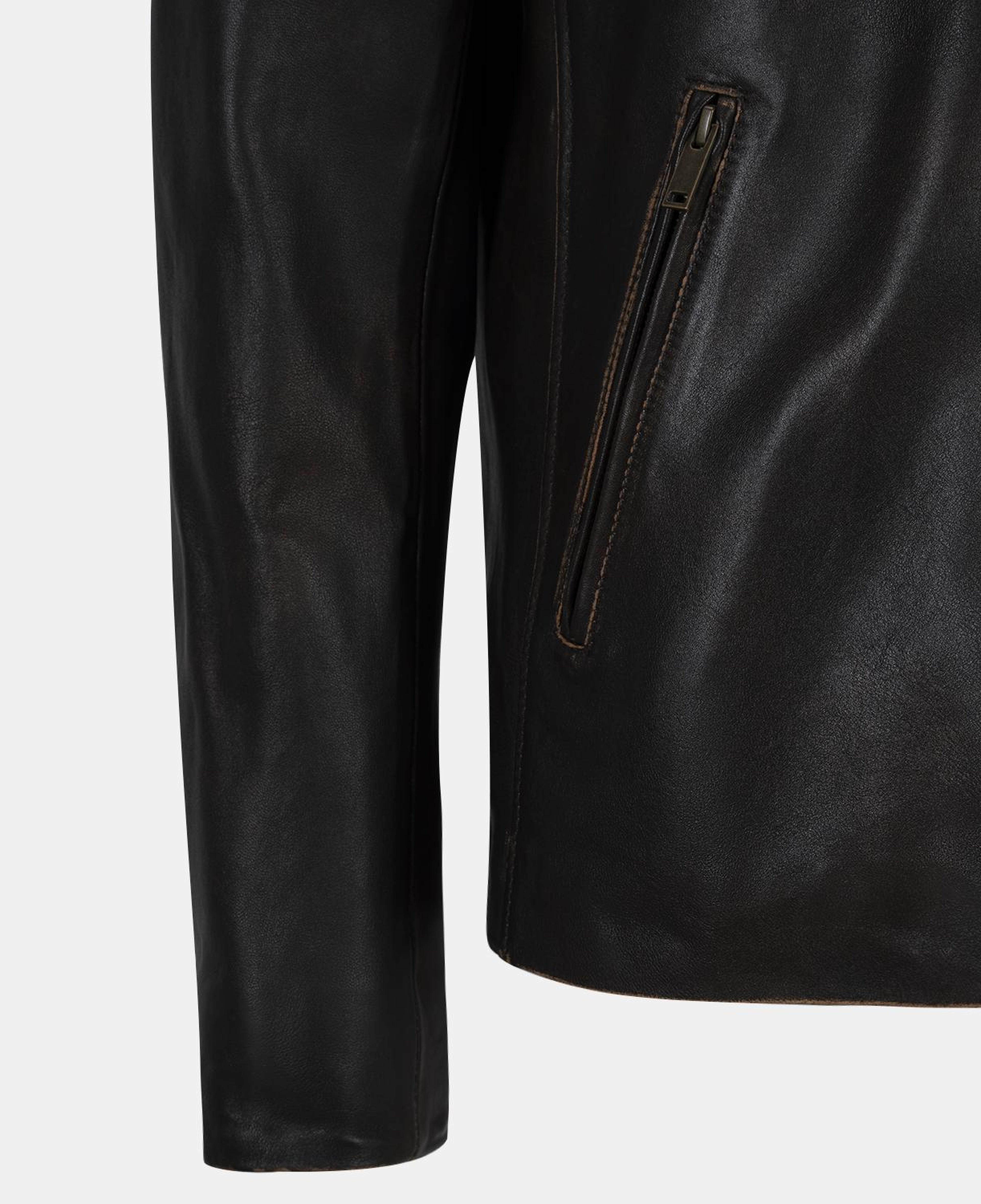 Zenon Siyah Erkek Vintage Deri Ceket