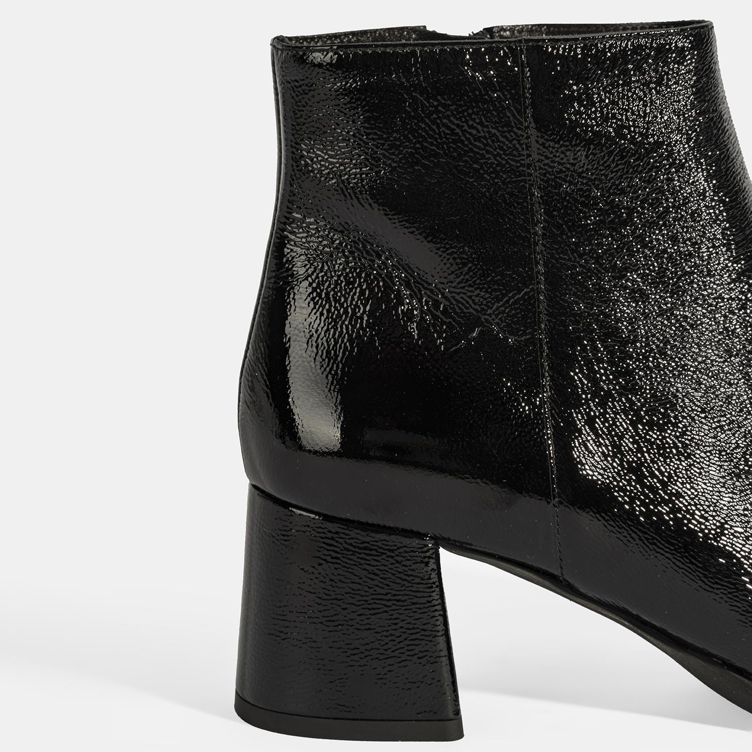 Luca Grossi Kadın Siyah Fermuarlı Topuklu Rugan Bot