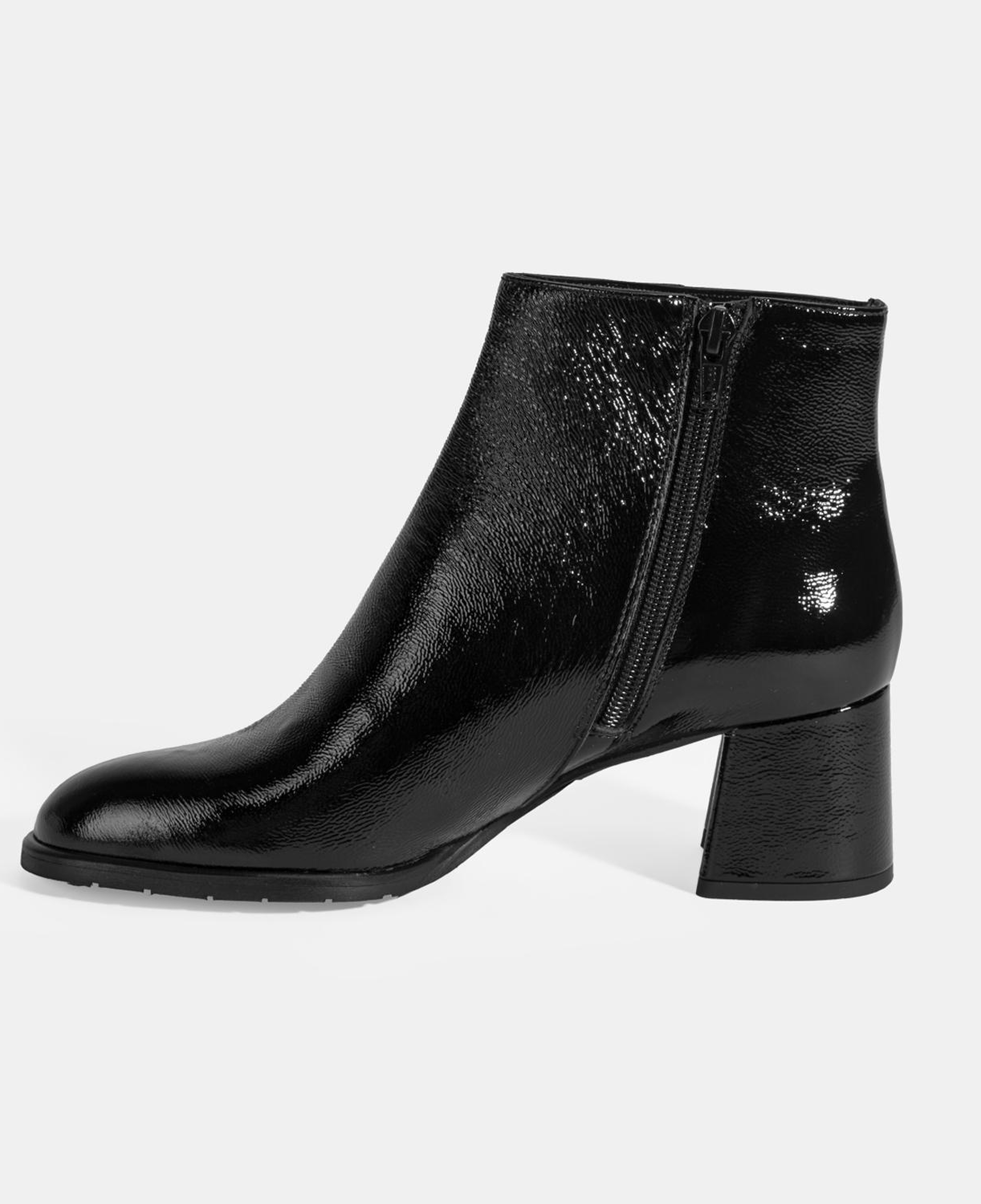 Luca Grossi Kadın Siyah Fermuarlı Topuklu Rugan Bot